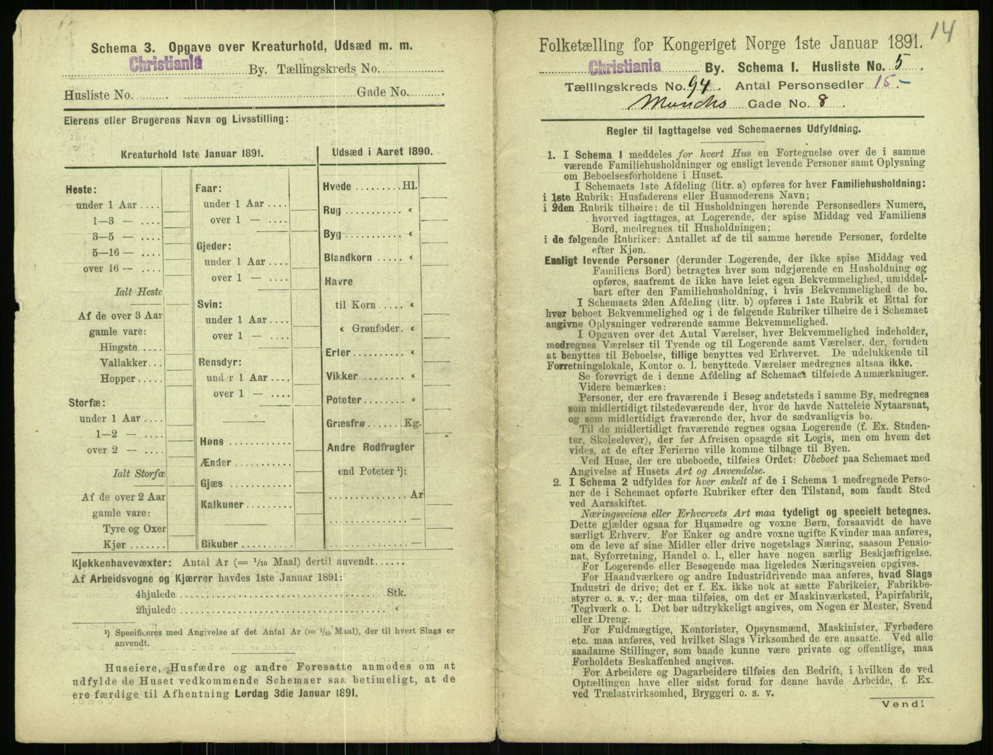 RA, 1891 census for 0301 Kristiania, 1891, p. 45957