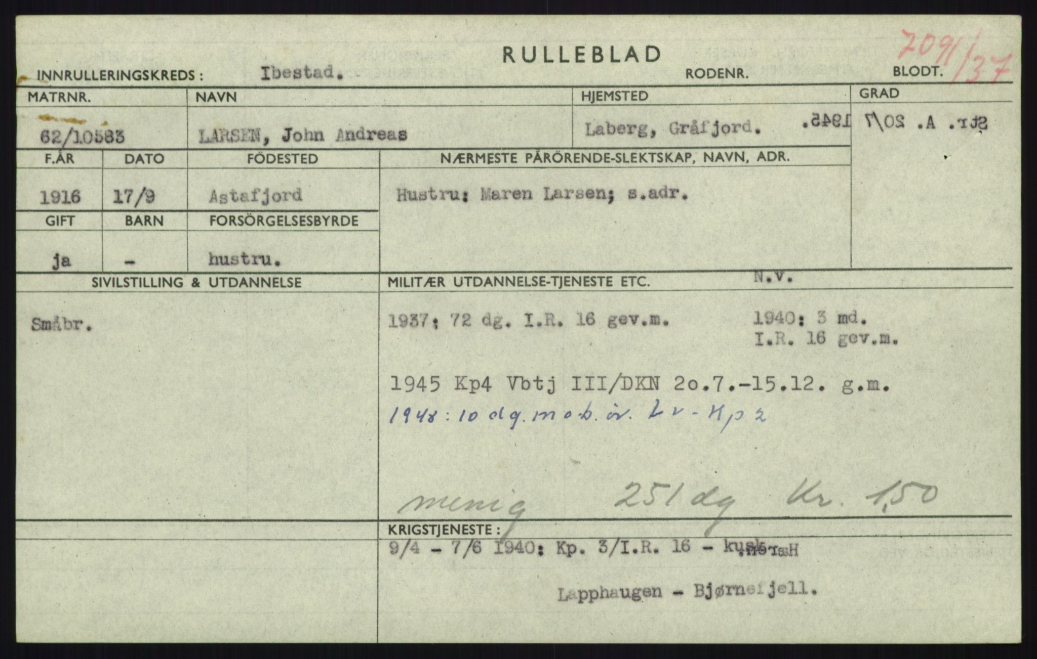 Forsvaret, Troms infanteriregiment nr. 16, AV/RA-RAFA-3146/P/Pa/L0021: Rulleblad for regimentets menige mannskaper, årsklasse 1937, 1937, p. 683