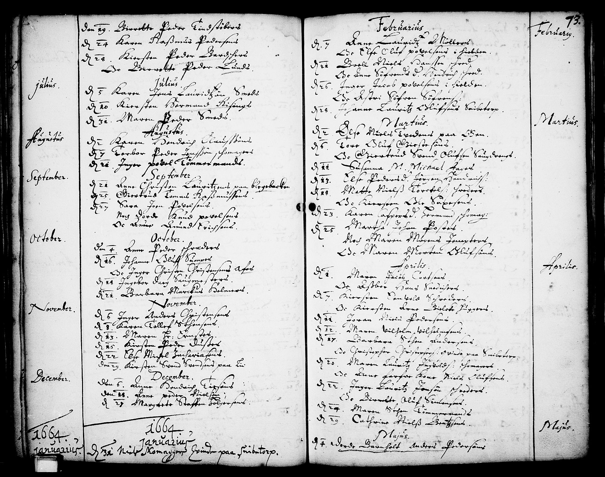 Skien kirkebøker, SAKO/A-302/F/Fa/L0001: Parish register (official) no. 1, 1659-1679, p. 73