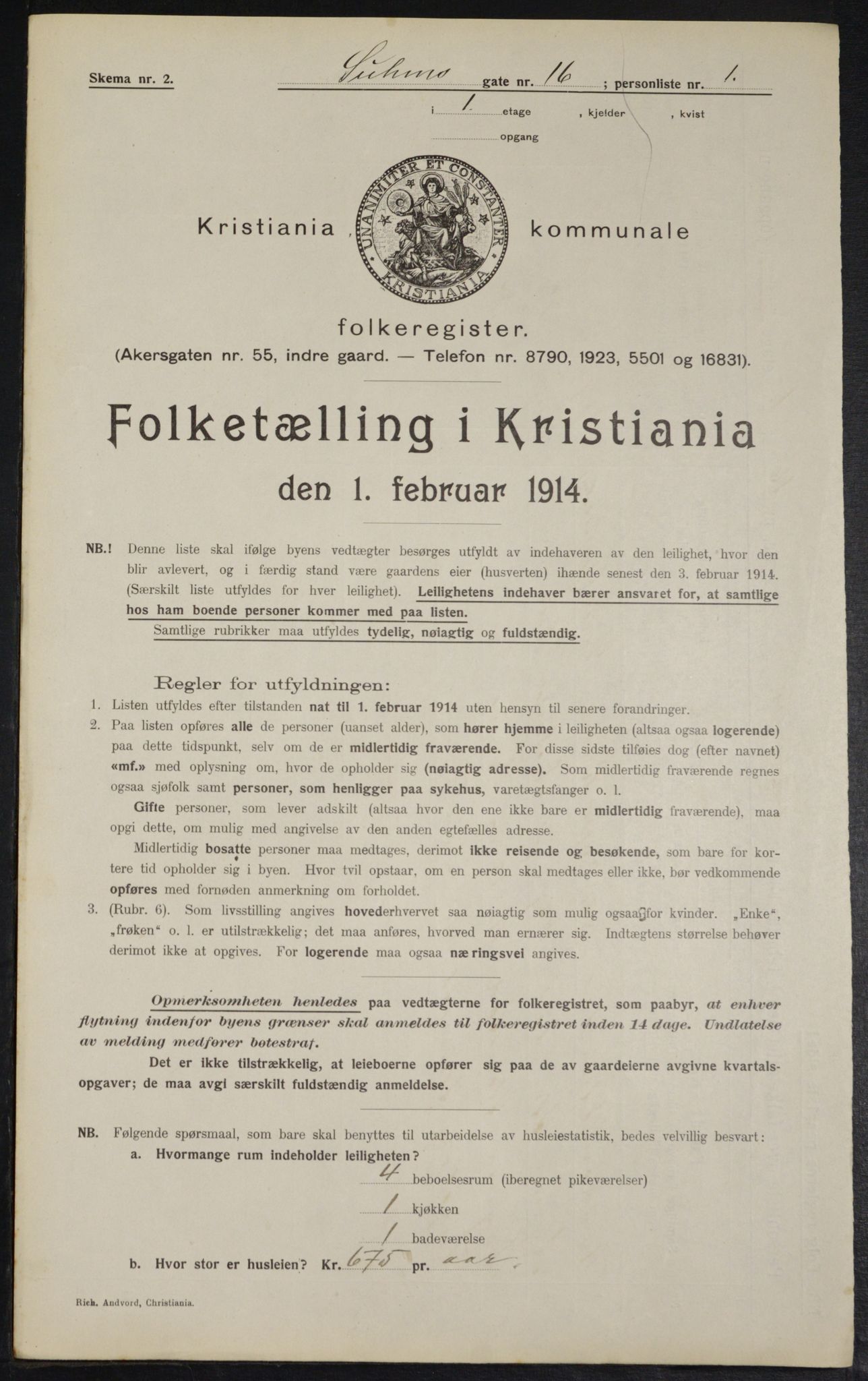 OBA, Municipal Census 1914 for Kristiania, 1914, p. 105361