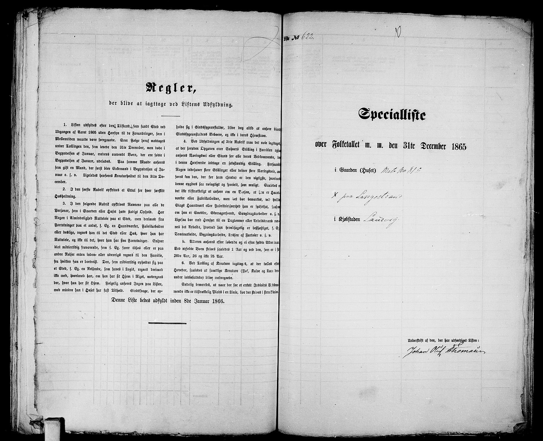 RA, 1865 census for Larvik, 1865, p. 1273