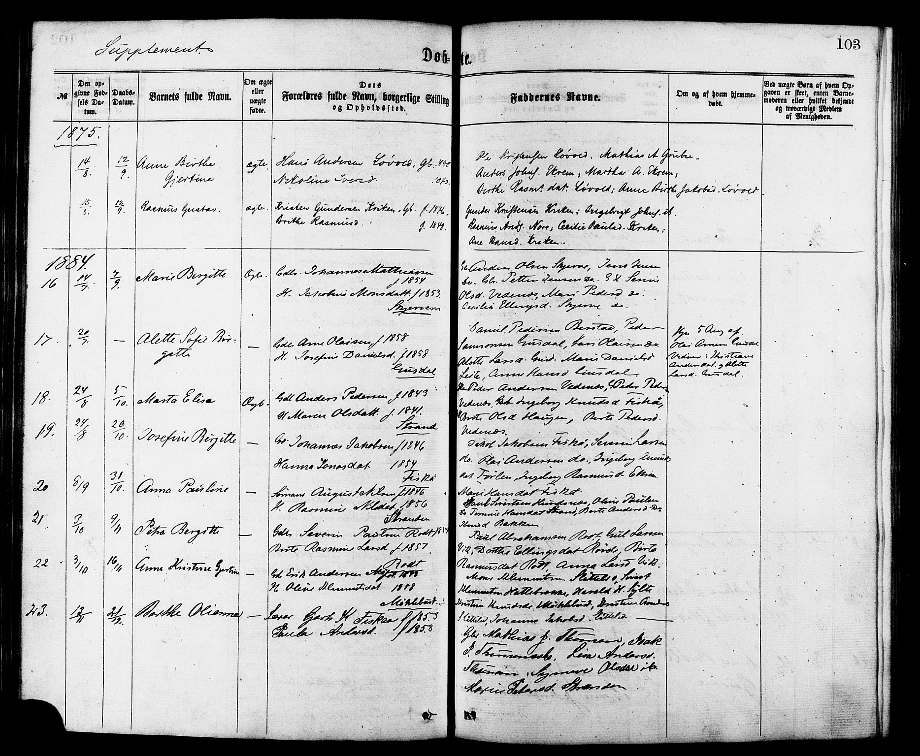 Ministerialprotokoller, klokkerbøker og fødselsregistre - Møre og Romsdal, AV/SAT-A-1454/501/L0007: Parish register (official) no. 501A07, 1868-1884, p. 103