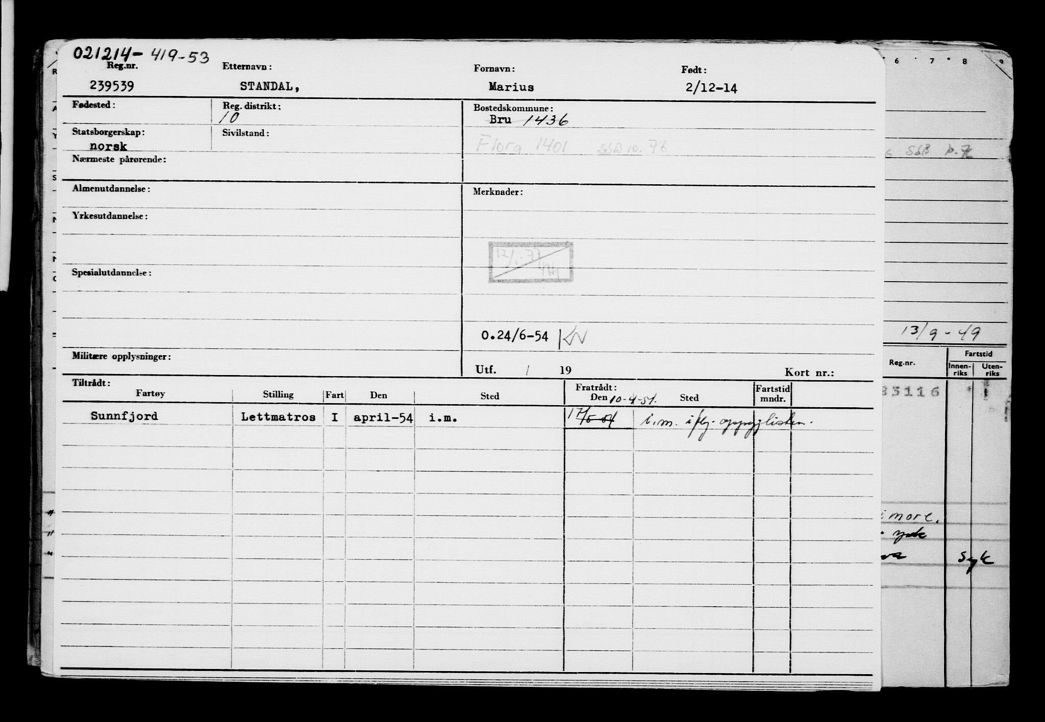 Direktoratet for sjømenn, AV/RA-S-3545/G/Gb/L0125: Hovedkort, 1914, p. 490