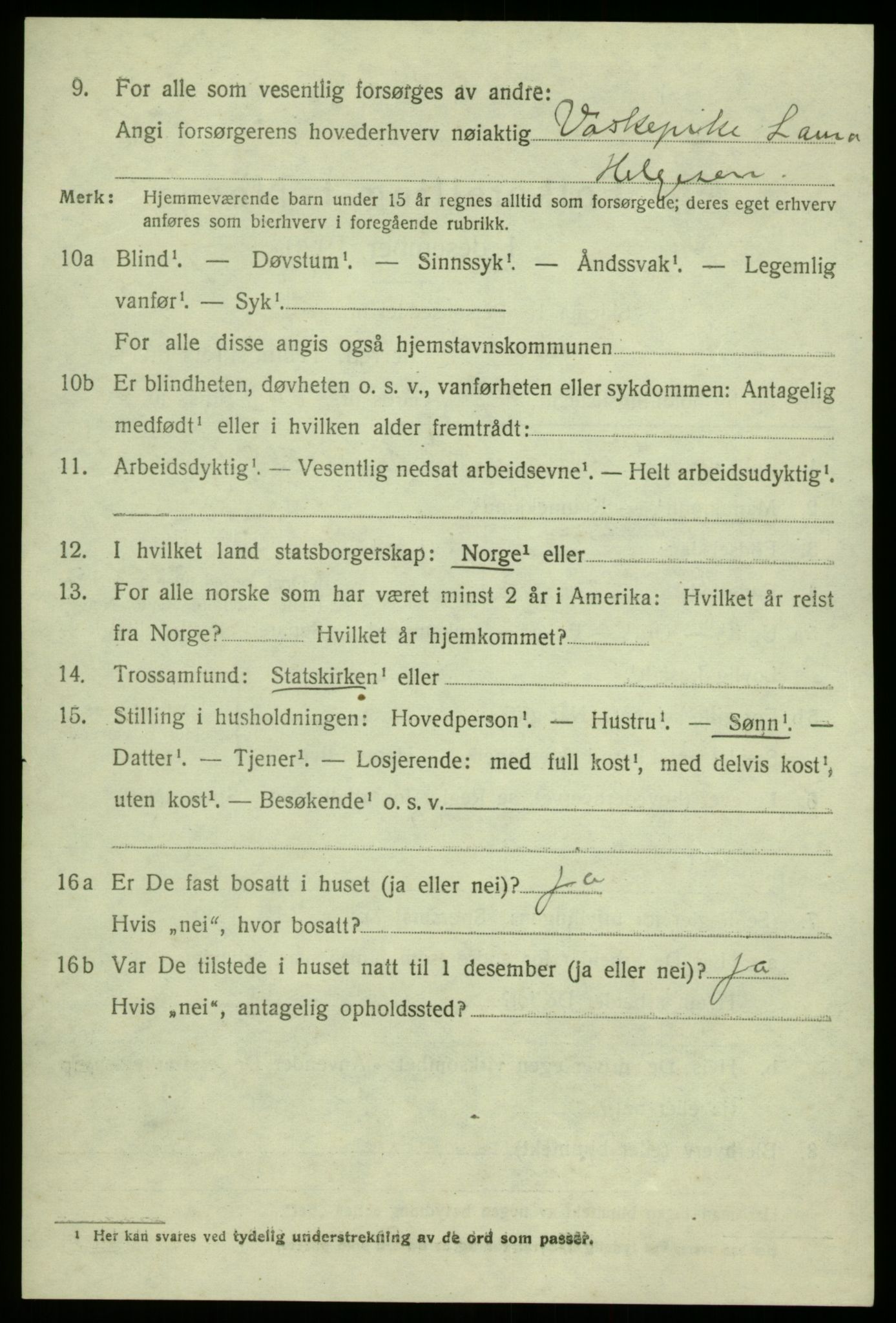 SAB, 1920 census for Fana, 1920, p. 4806