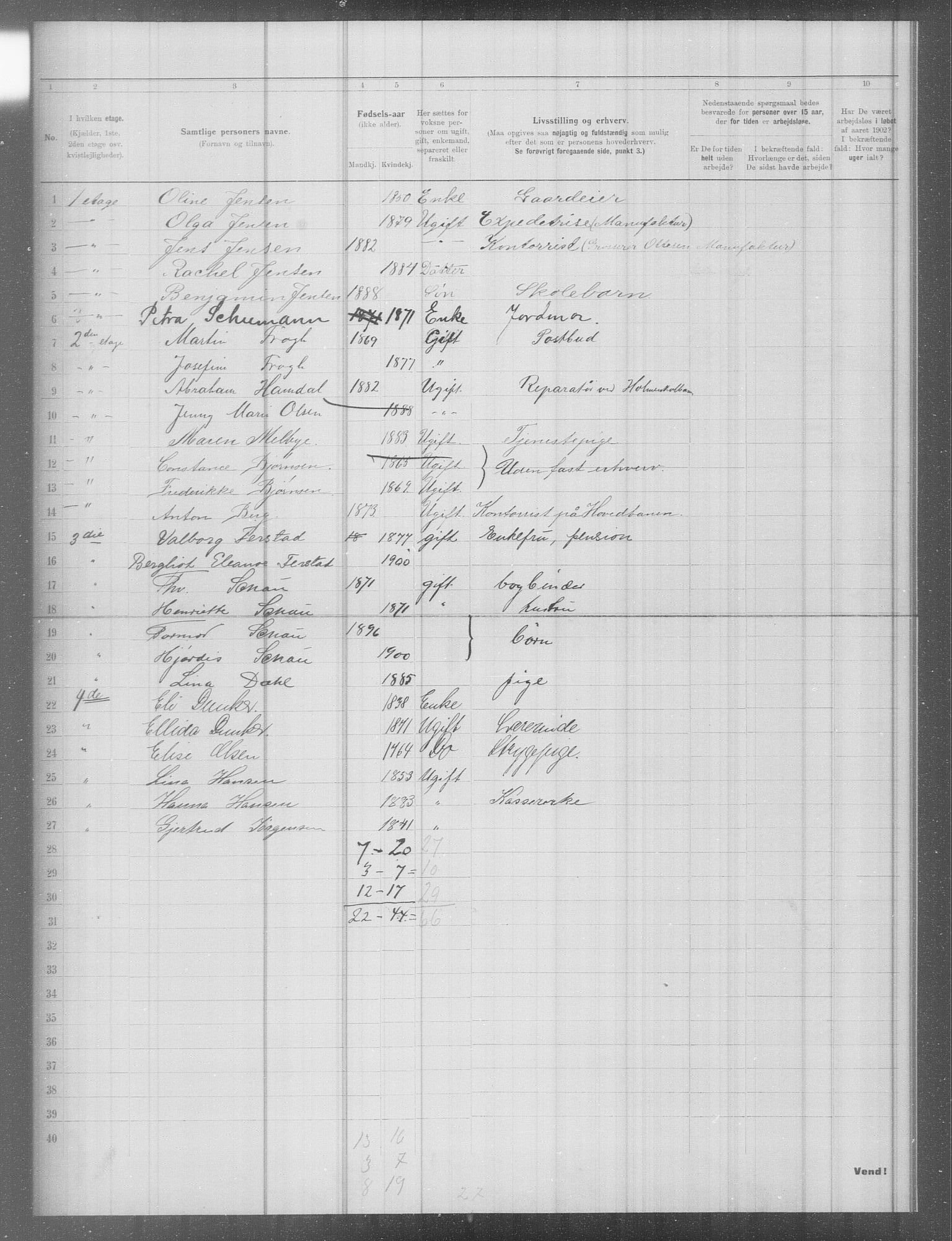 OBA, Municipal Census 1902 for Kristiania, 1902, p. 6735