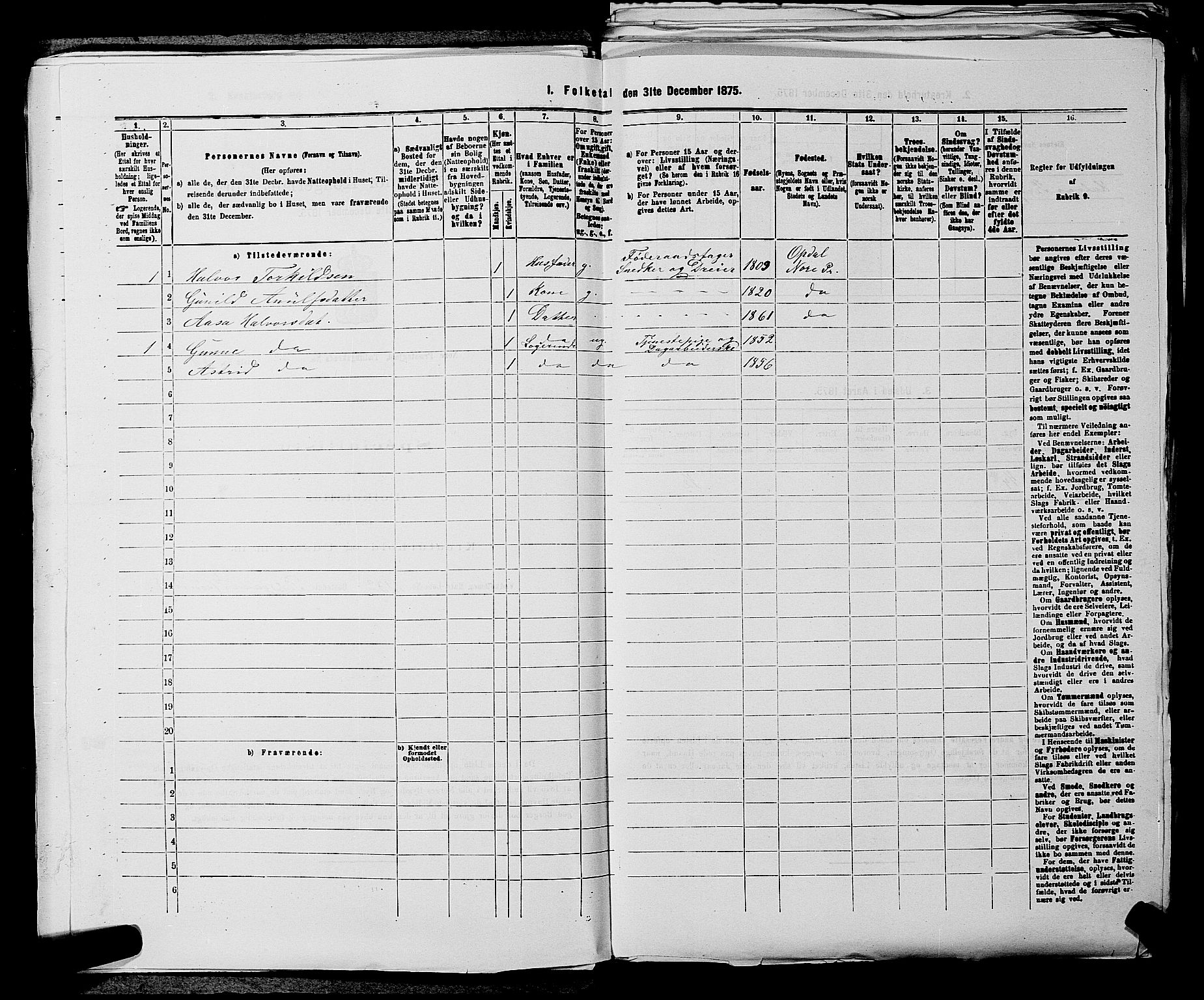 SAKO, 1875 census for 0633P Nore, 1875, p. 503