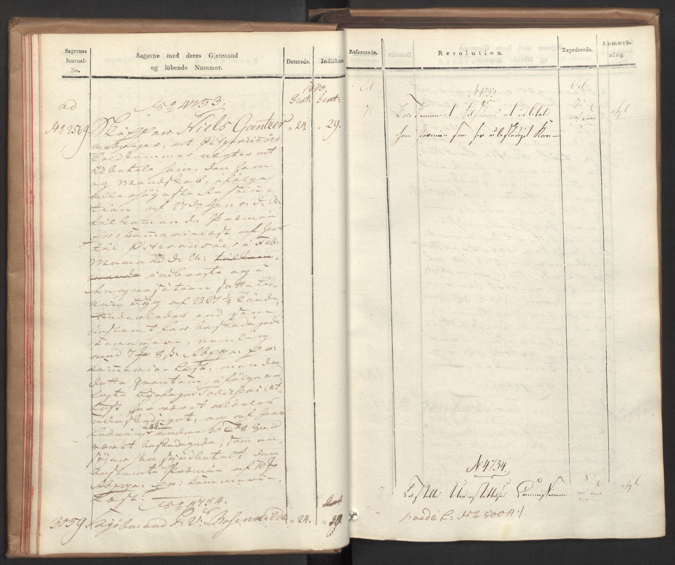 Stattholderembetet 1810-1814, 2. kontor (Kontor B), AV/RA-EA-5432/Ab/L0008: Referatprotokoll,  j.nr. 3043-3538,  l.nr. 4732-5314, 1813, p. 15