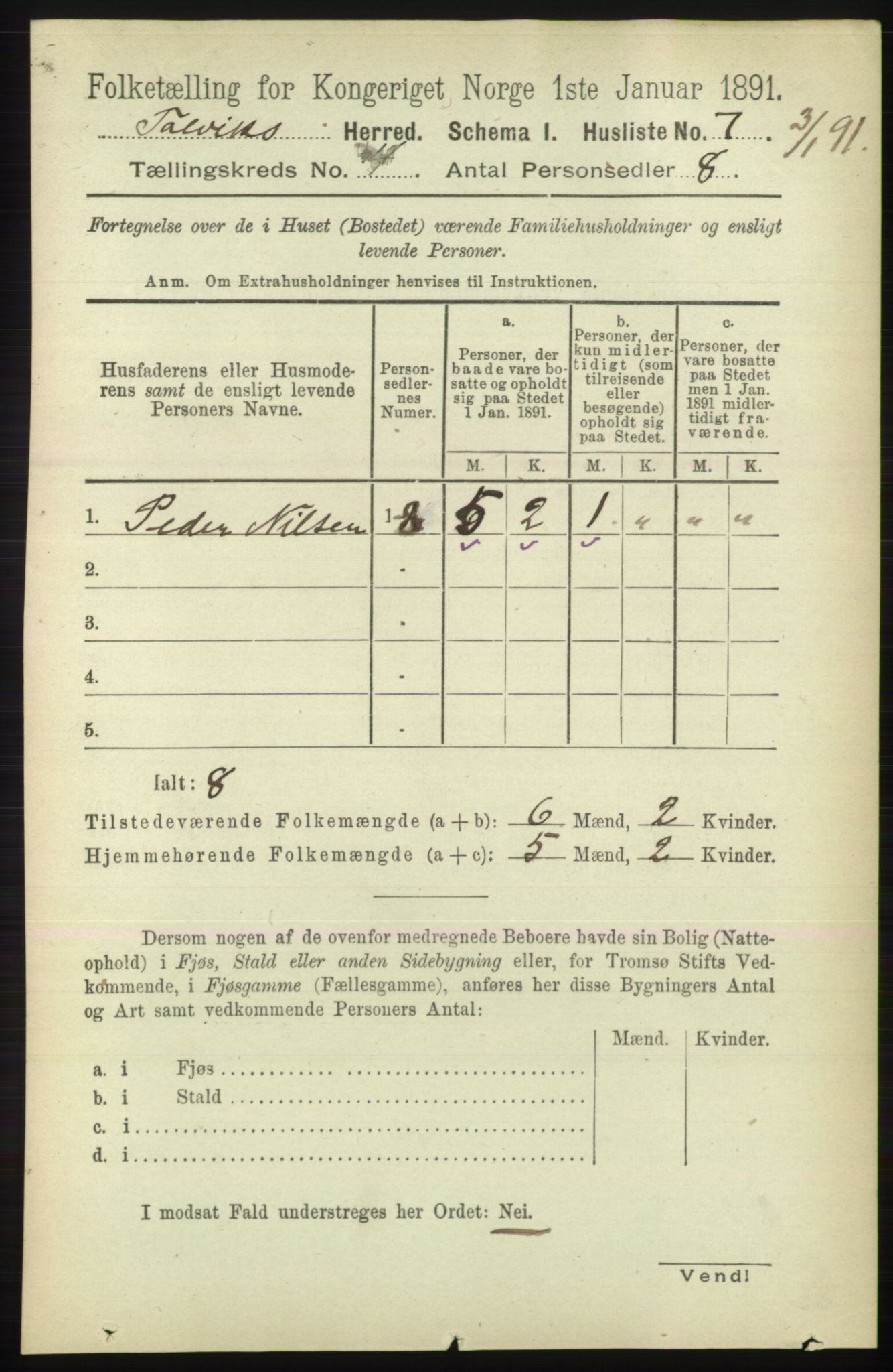 RA, 1891 census for 2013 Talvik, 1891, p. 1036