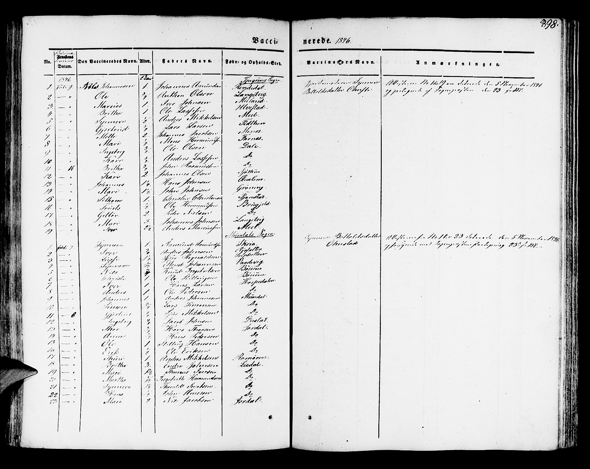 Leikanger sokneprestembete, SAB/A-81001: Parish register (official) no. A 7, 1838-1851, p. 398