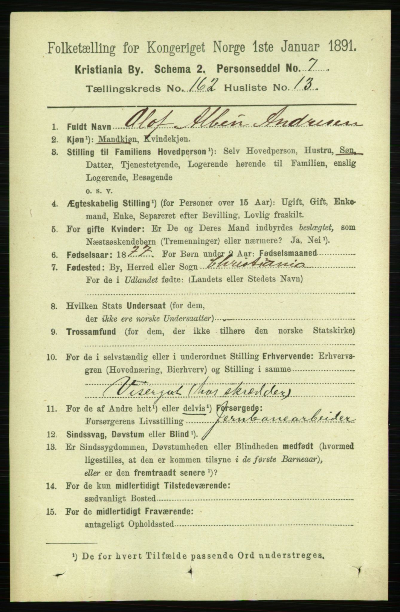 RA, 1891 census for 0301 Kristiania, 1891, p. 93266