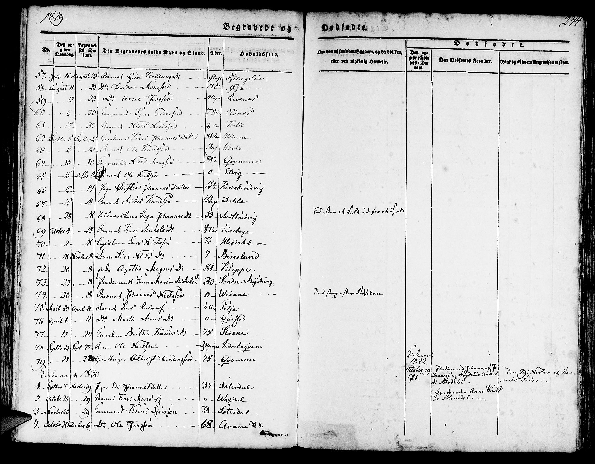 Haus sokneprestembete, AV/SAB-A-75601/H/Haa: Parish register (official) no. A 14, 1827-1838, p. 244