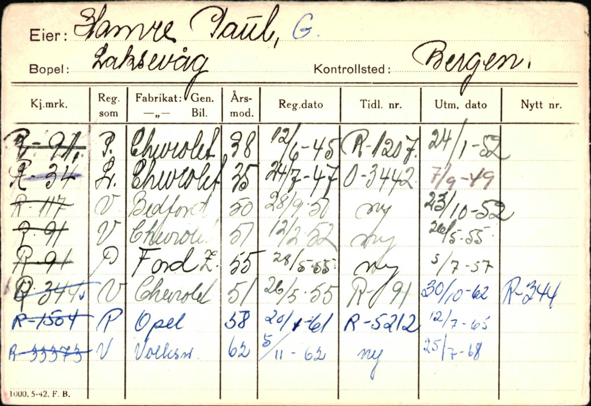 Statens vegvesen, Hordaland vegkontor, SAB/A-5201/2/Ha/L0018: R-eierkort H, 1920-1971, p. 686