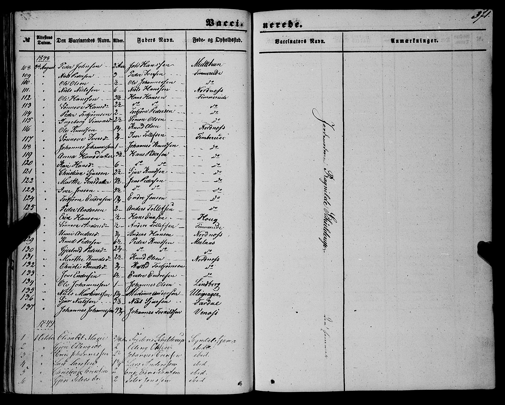 Sogndal sokneprestembete, SAB/A-81301/H/Haa/Haaa/L0012II: Parish register (official) no. A 12II, 1847-1877, p. 371