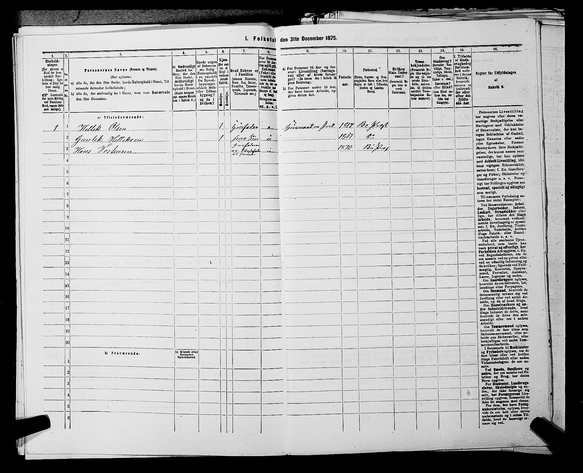 SAKO, 1875 census for 0821P Bø, 1875, p. 123