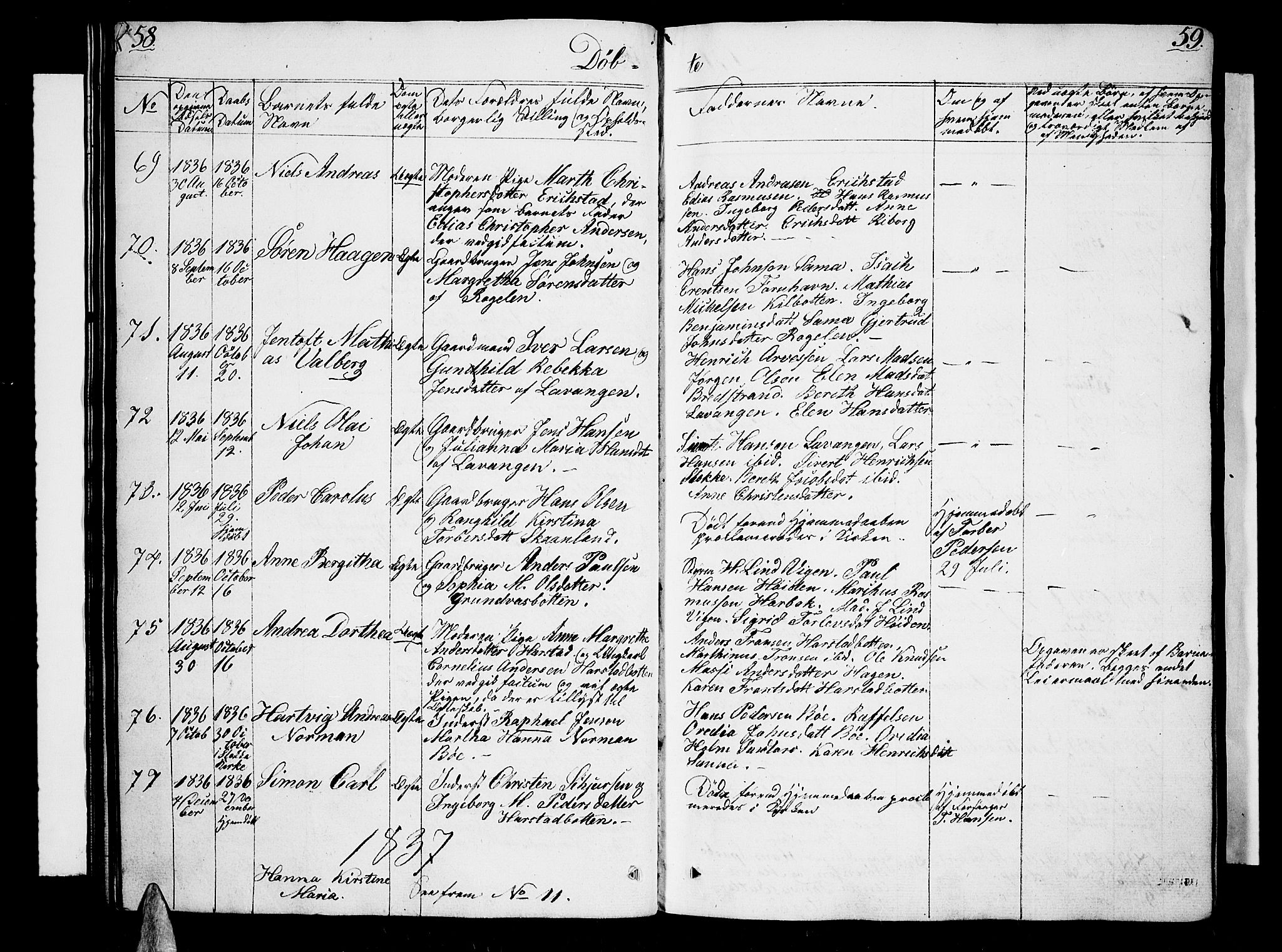 Trondenes sokneprestkontor, SATØ/S-1319/H/Hb/L0005klokker: Parish register (copy) no. 5, 1834-1845, p. 58-59