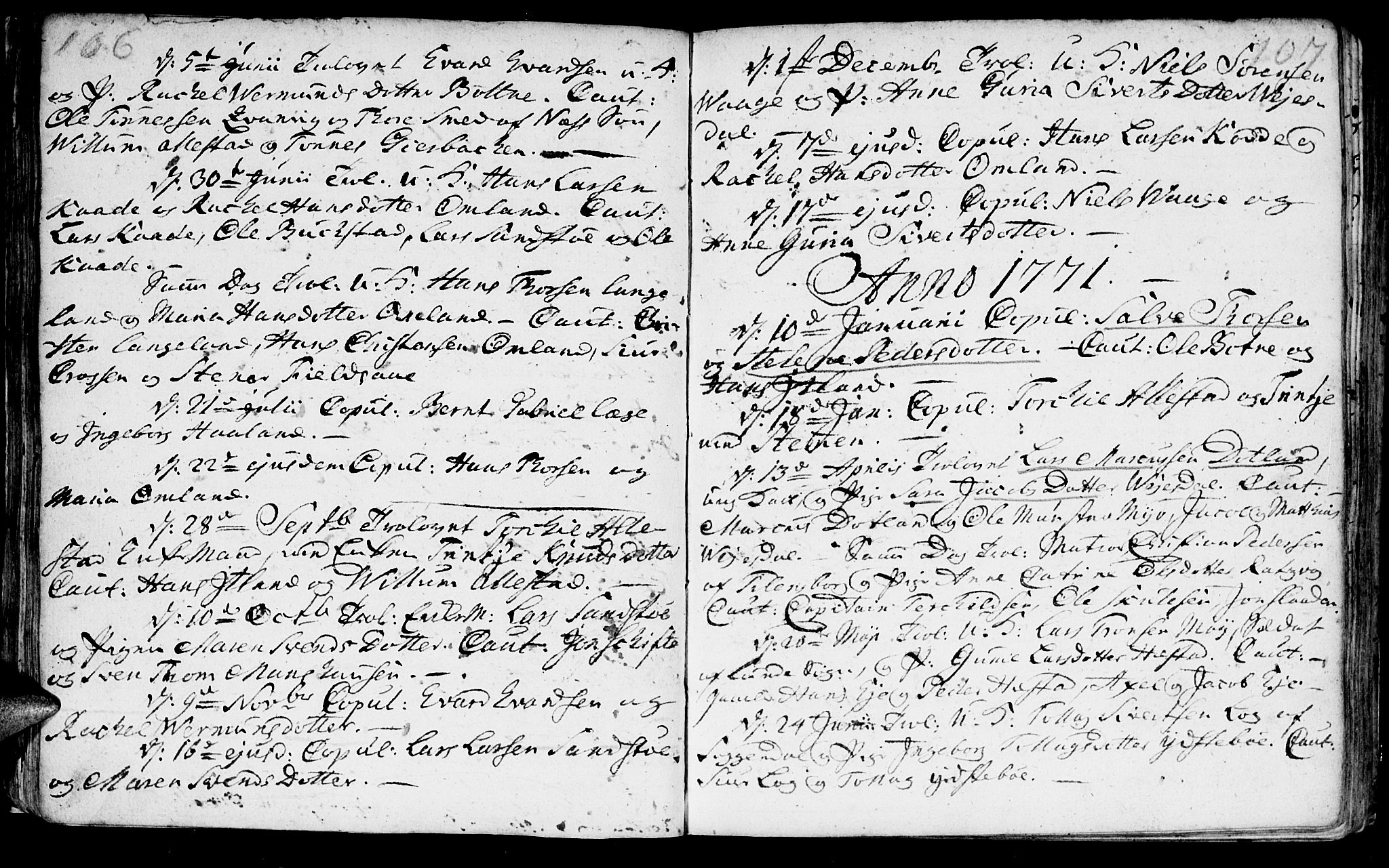 Flekkefjord sokneprestkontor, SAK/1111-0012/F/Fa/Fab/L0001: Parish register (official) no. A 1, 1750-1780, p. 106-107