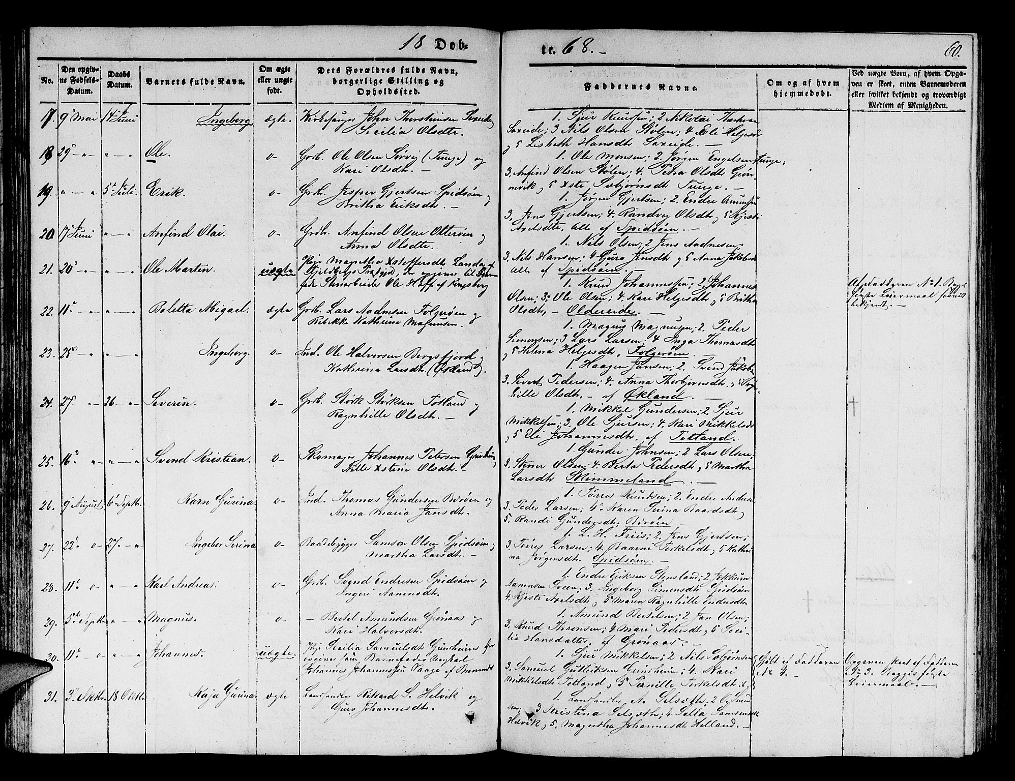 Finnås sokneprestembete, SAB/A-99925/H/Ha/Hab/Haba/L0001: Parish register (copy) no. A 1, 1851-1873, p. 60