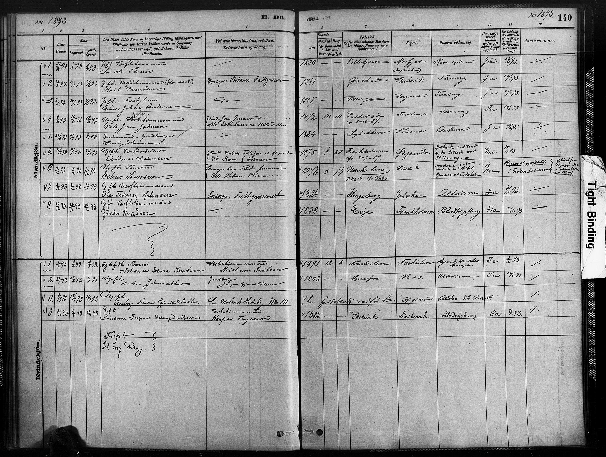 Austre Moland sokneprestkontor, SAK/1111-0001/F/Fa/Fab/L0001: Parish register (official) no. A 1, 1878-1898, p. 140