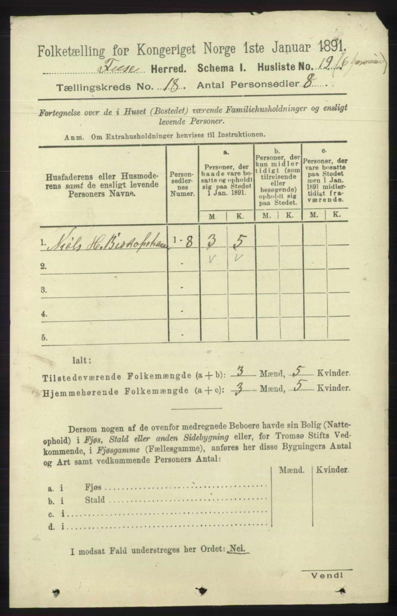 RA, 1891 census for 1241 Fusa, 1891, p. 4111