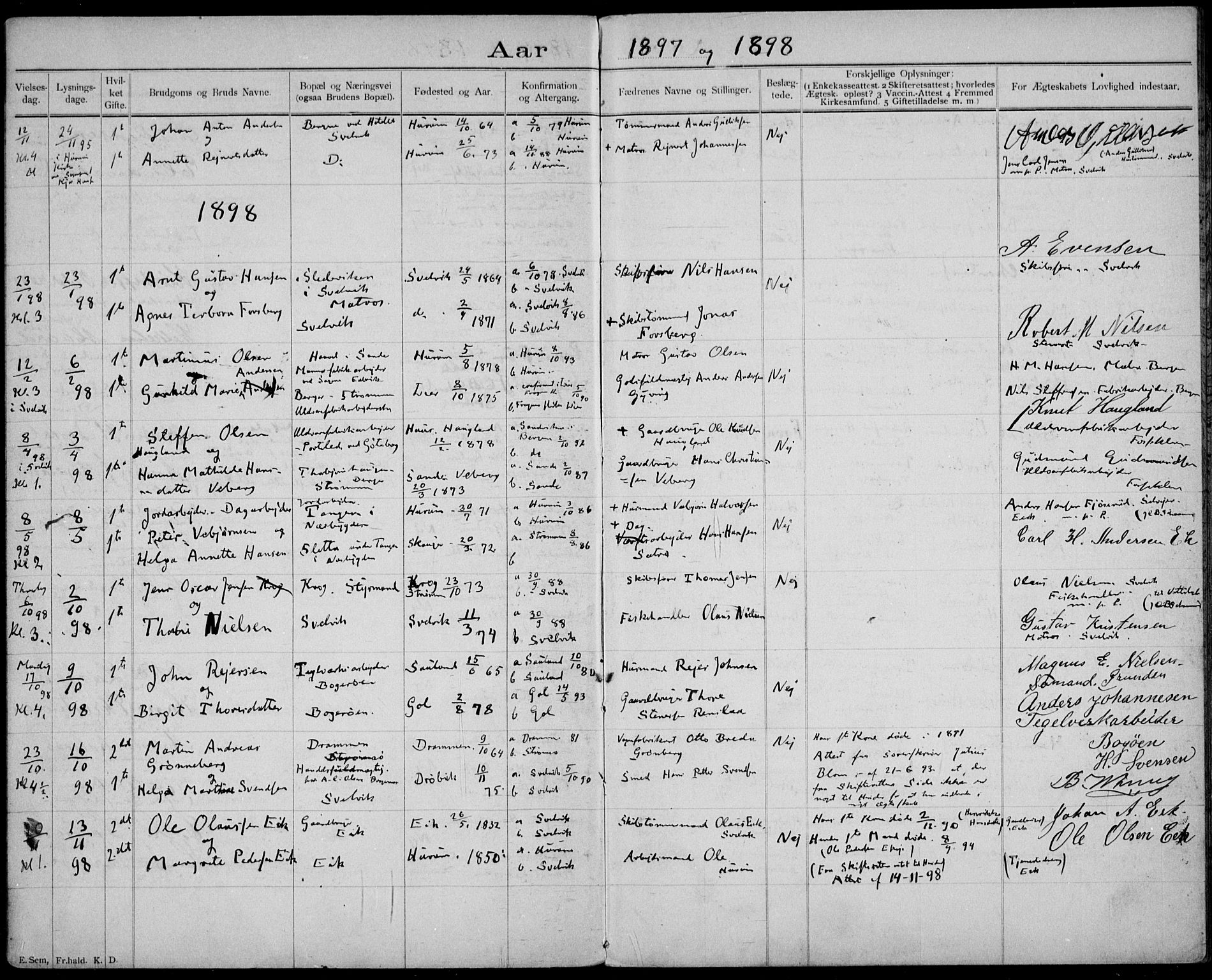 Strømm kirkebøker, AV/SAKO-A-322/H/Ha/L0002: Banns register no. 2, 1897-1919