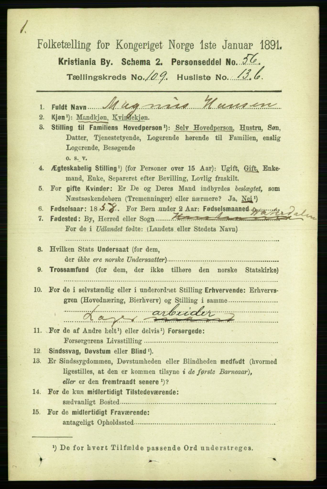 RA, 1891 census for 0301 Kristiania, 1891, p. 56755