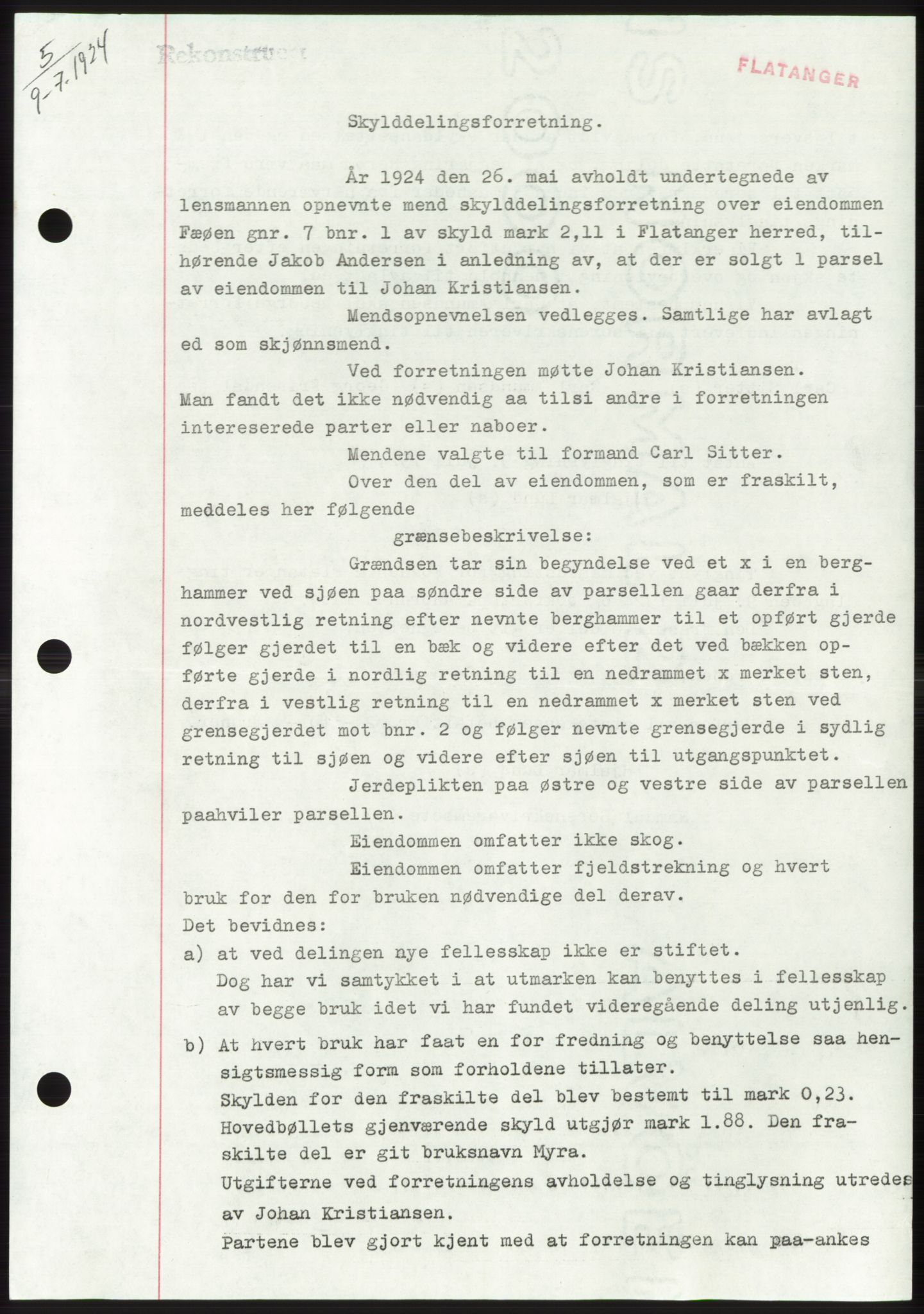 Namdal sorenskriveri, AV/SAT-A-4133/1/2/2C: Mortgage book no. -, 1922-1925, Deed date: 09.07.1924