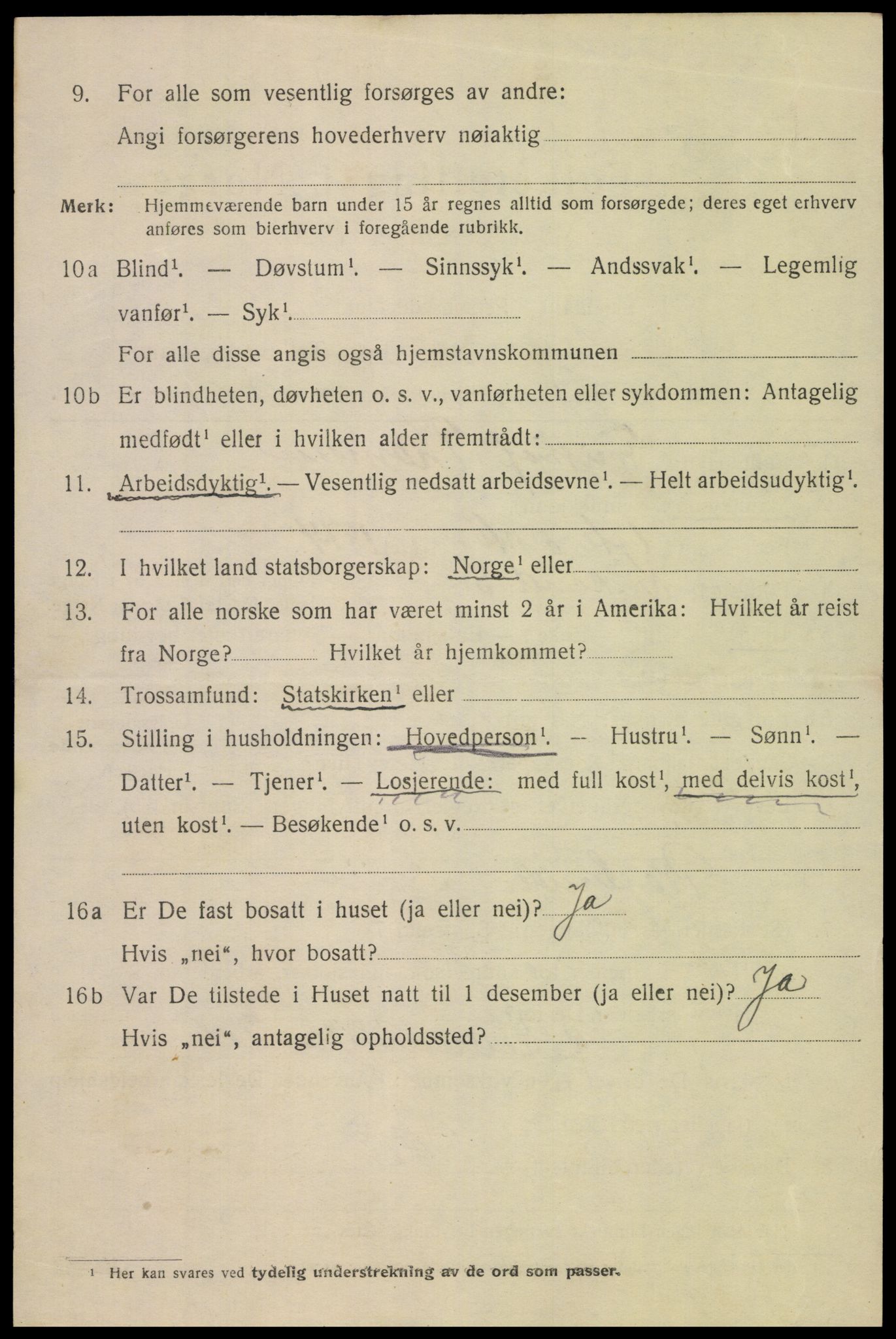 SAK, 1920 census for Mandal, 1920, p. 9142