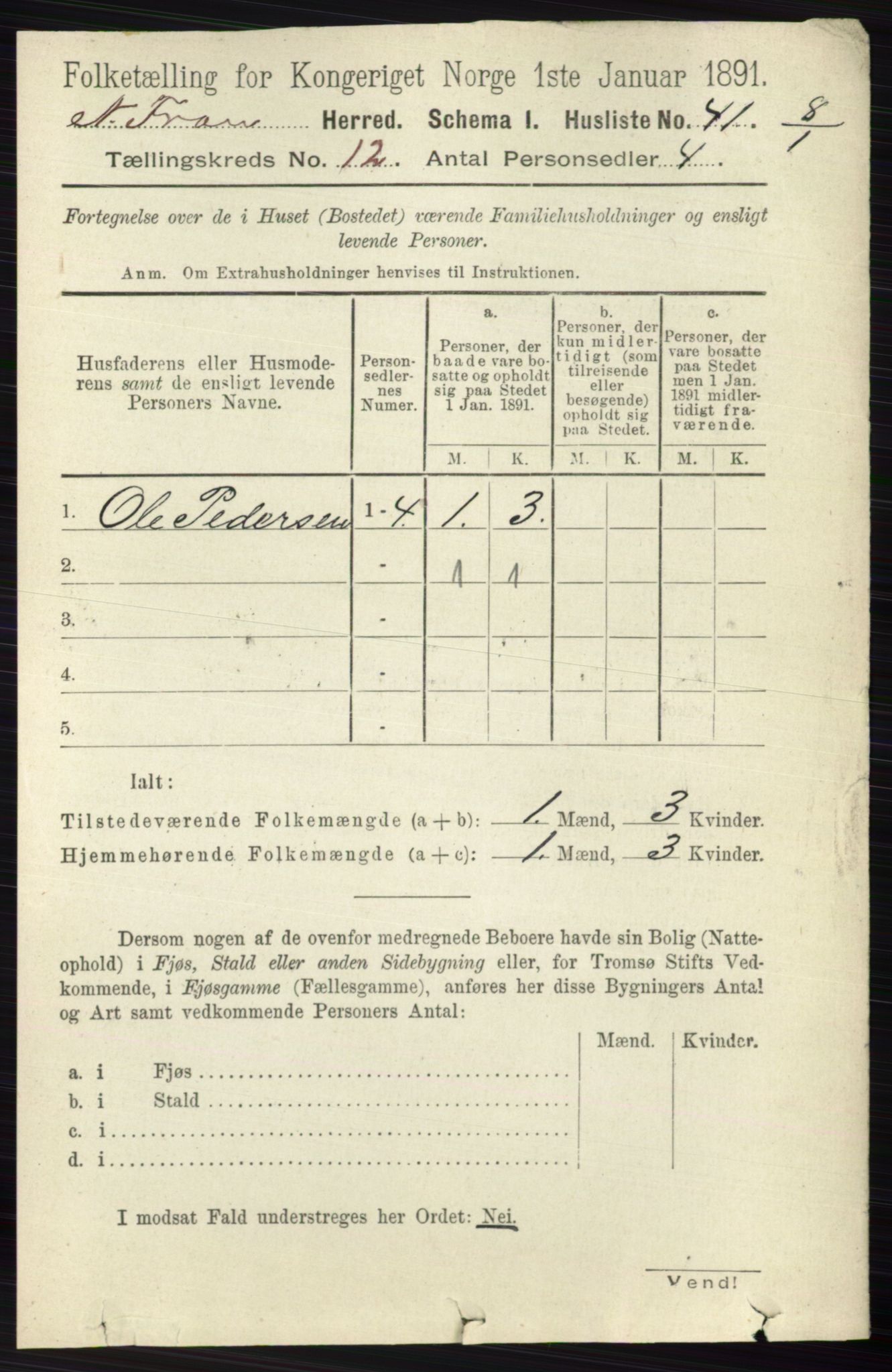 RA, 1891 census for 0518 Nord-Fron, 1891, p. 5103