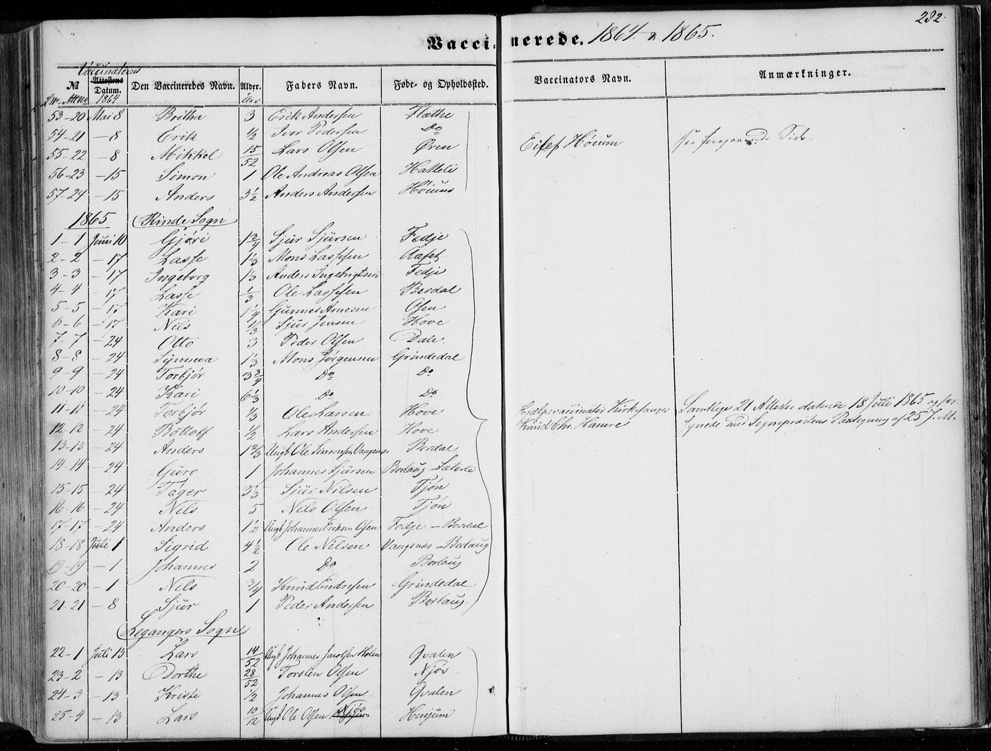 Leikanger sokneprestembete, SAB/A-81001: Parish register (official) no. A 8, 1852-1868, p. 282