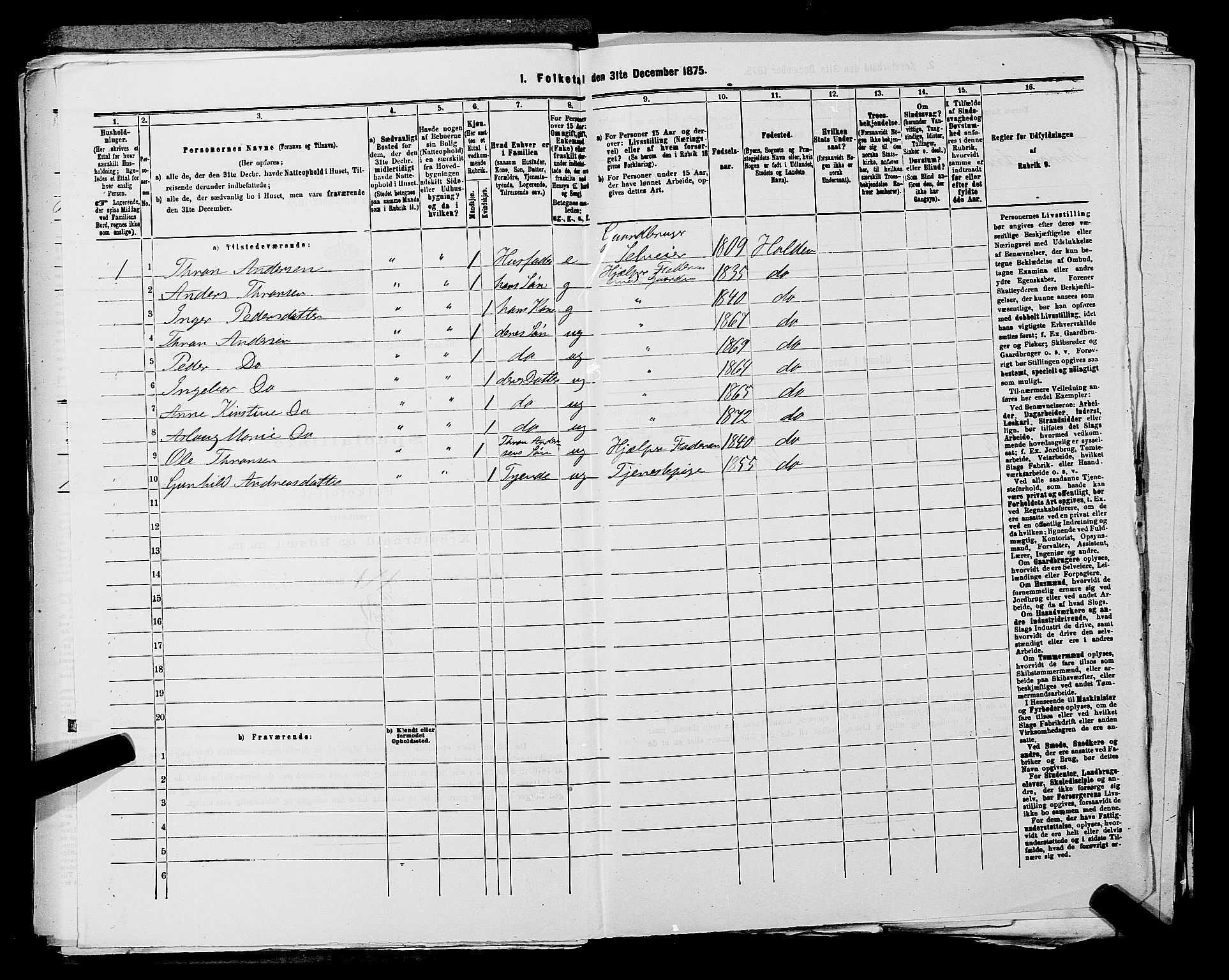 SAKO, 1875 census for 0819P Holla, 1875, p. 599