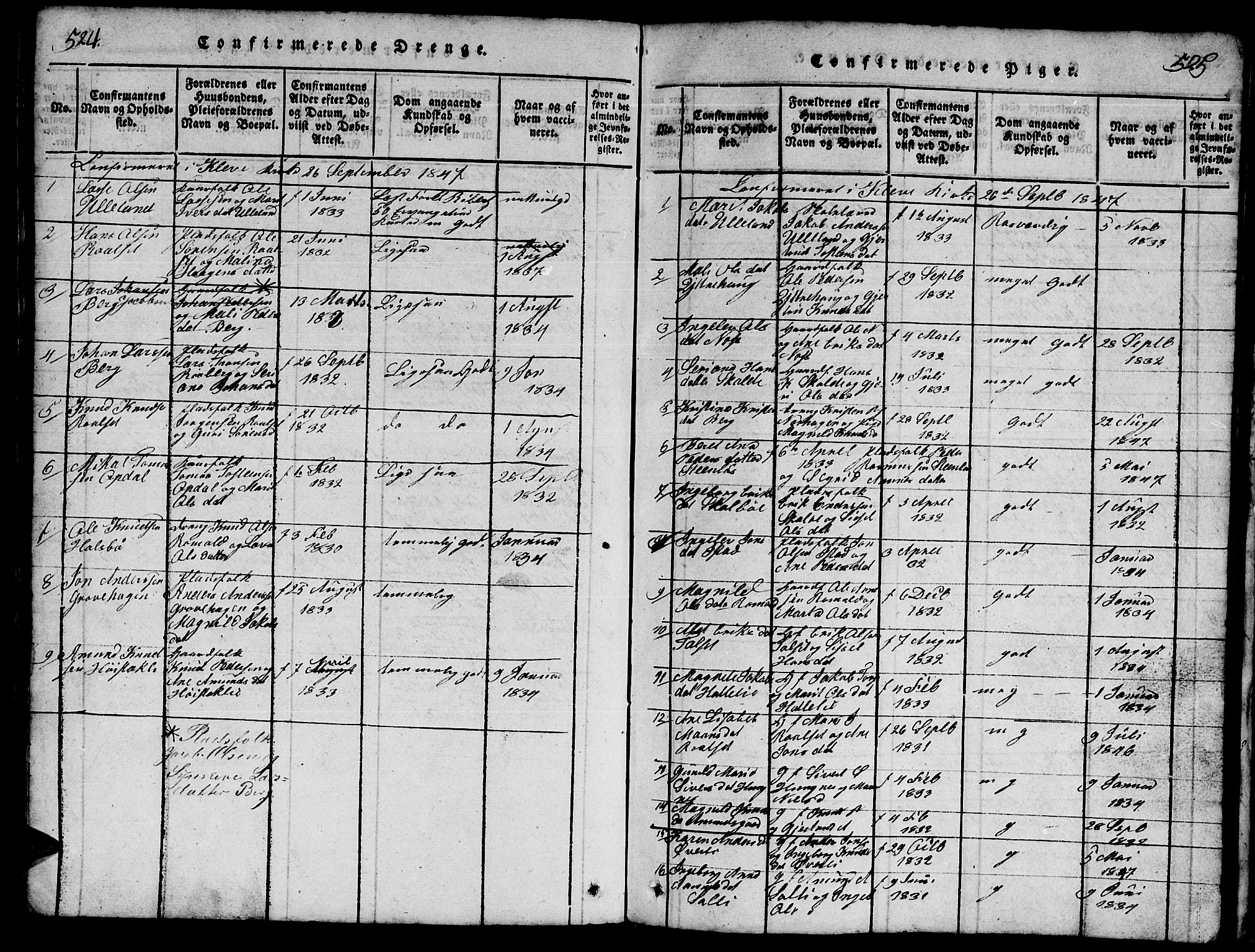 Ministerialprotokoller, klokkerbøker og fødselsregistre - Møre og Romsdal, AV/SAT-A-1454/557/L0683: Parish register (copy) no. 557C01, 1818-1862, p. 524-525