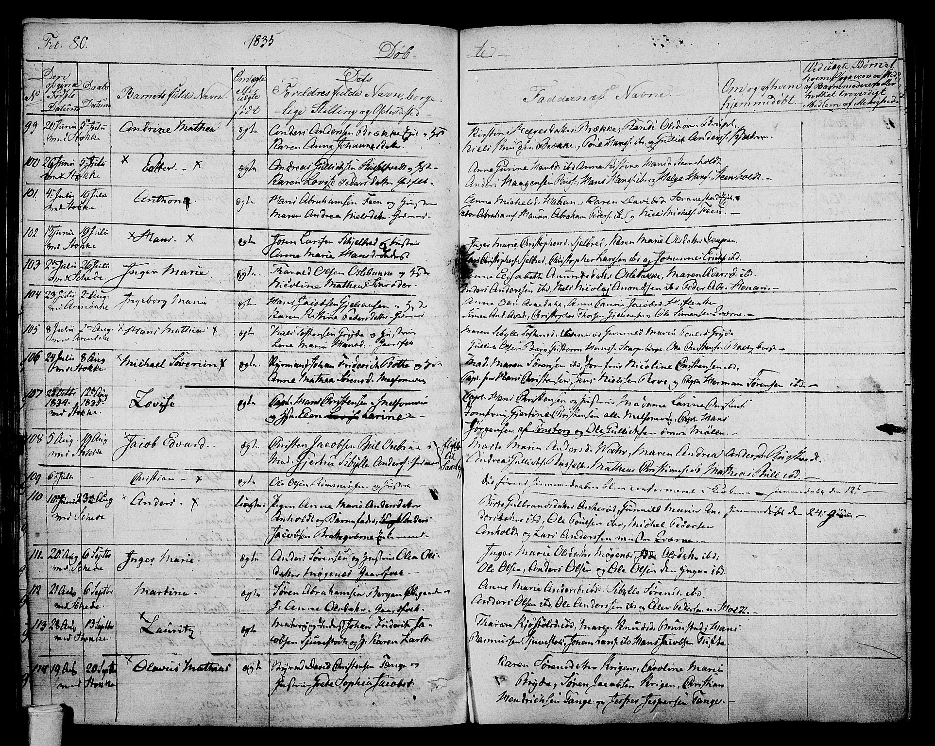 Stokke kirkebøker, AV/SAKO-A-320/F/Fa/L0006: Parish register (official) no. I 6, 1826-1843, p. 80