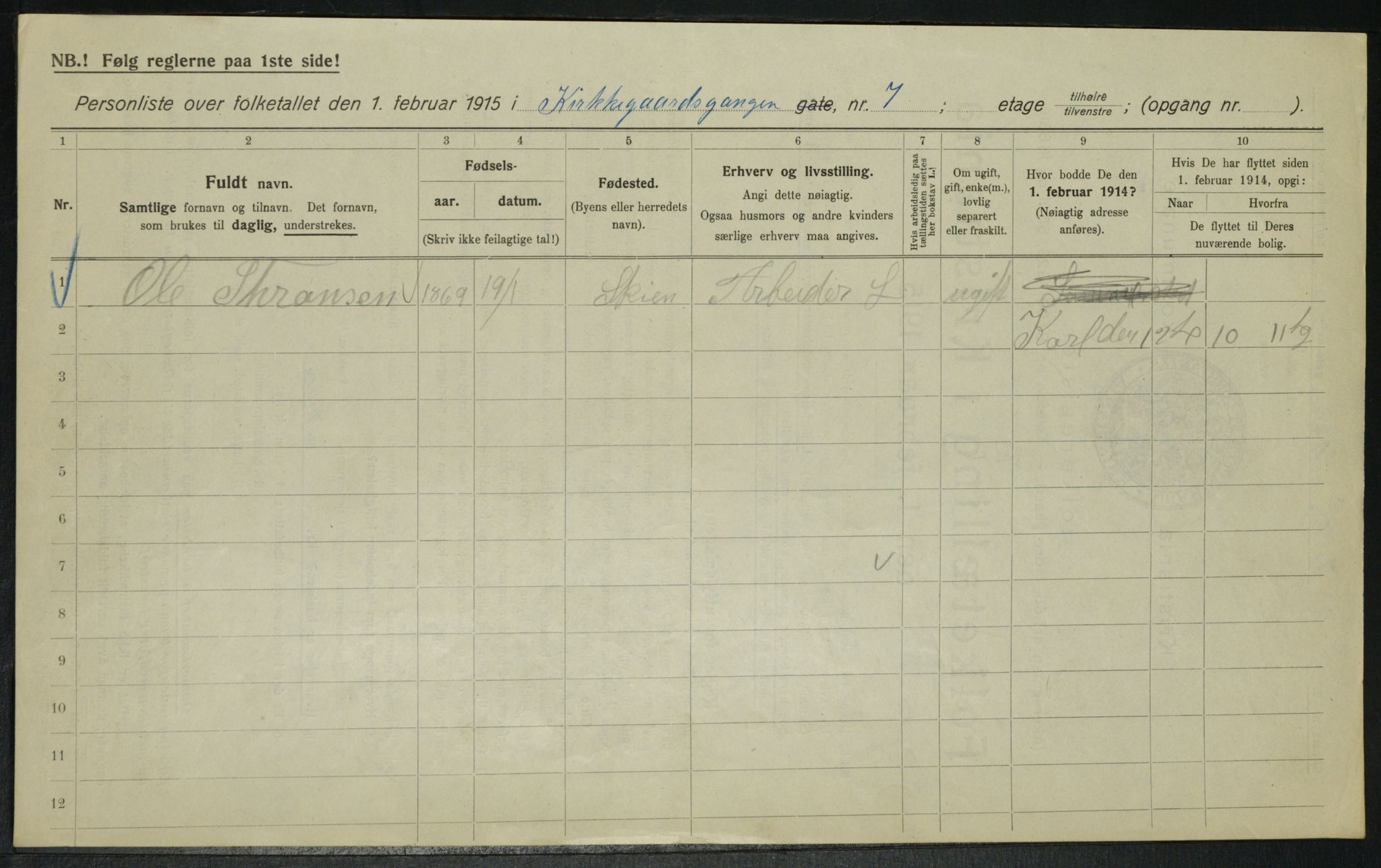 OBA, Municipal Census 1915 for Kristiania, 1915, p. 49543