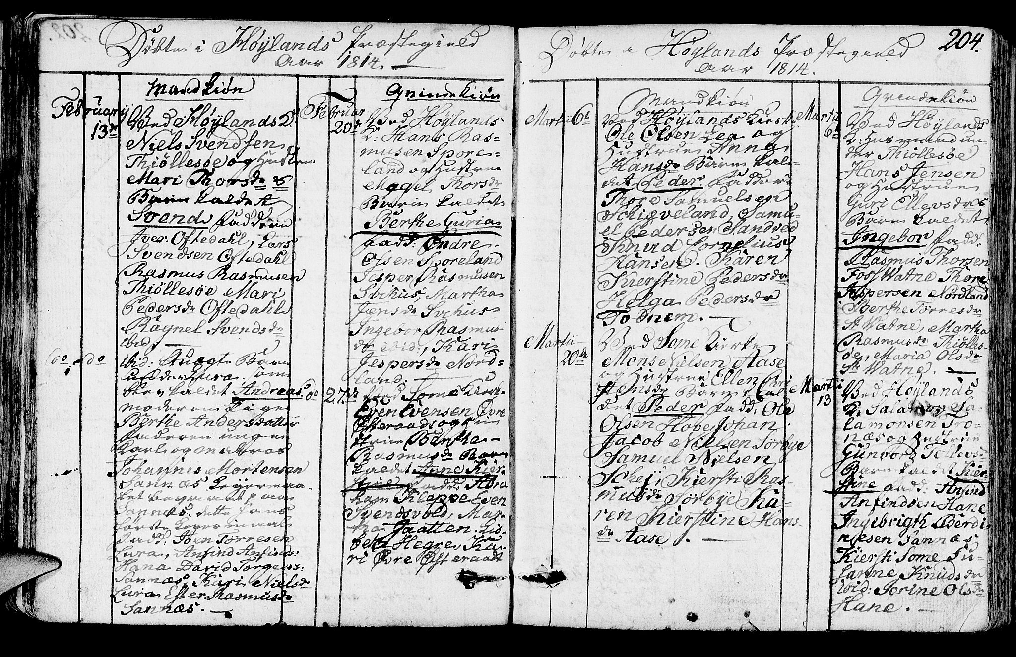 Høyland sokneprestkontor, SAST/A-101799/001/30BA/L0005: Parish register (official) no. A 5, 1804-1815, p. 204