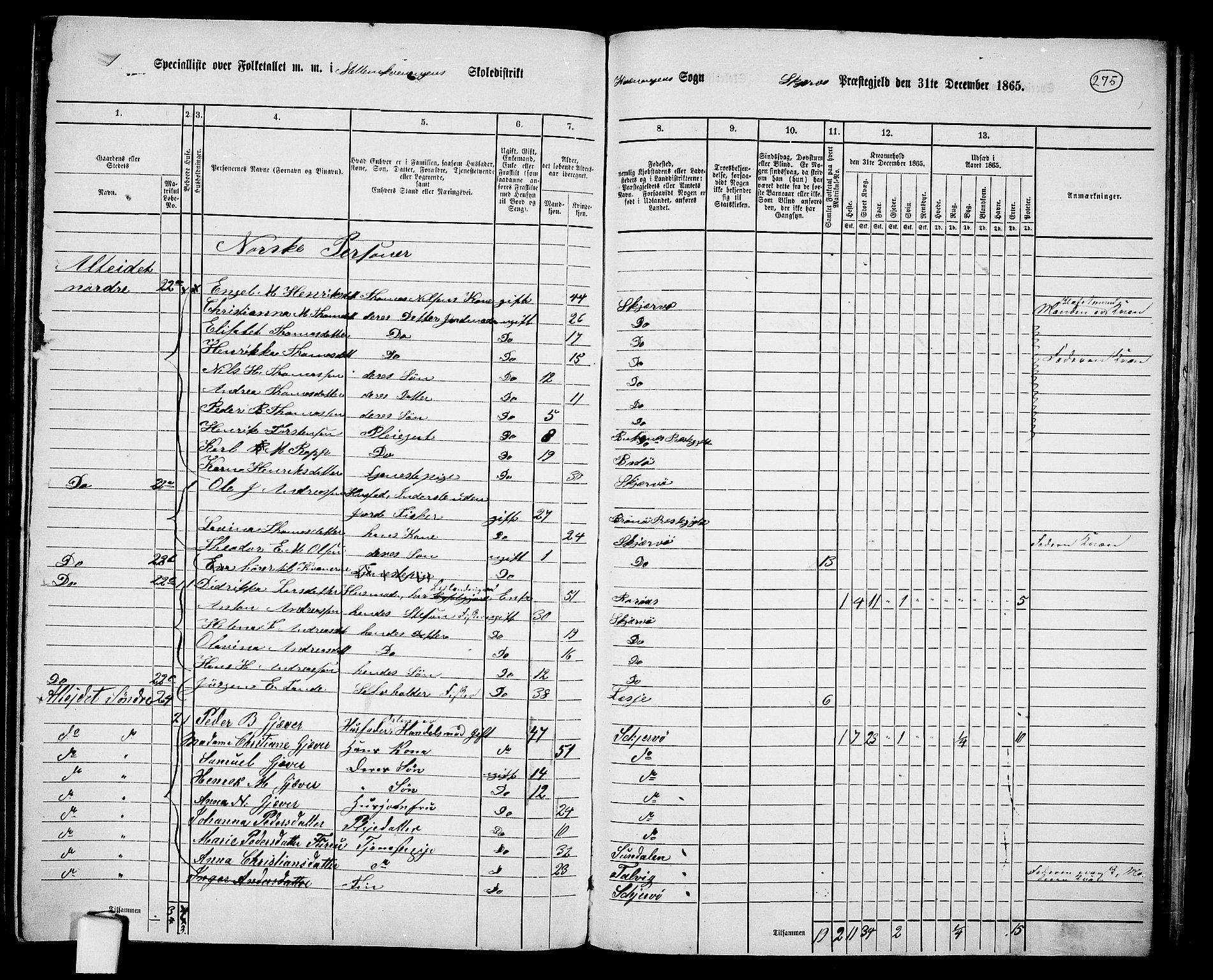 RA, 1865 census for Skjervøy, 1865, p. 149