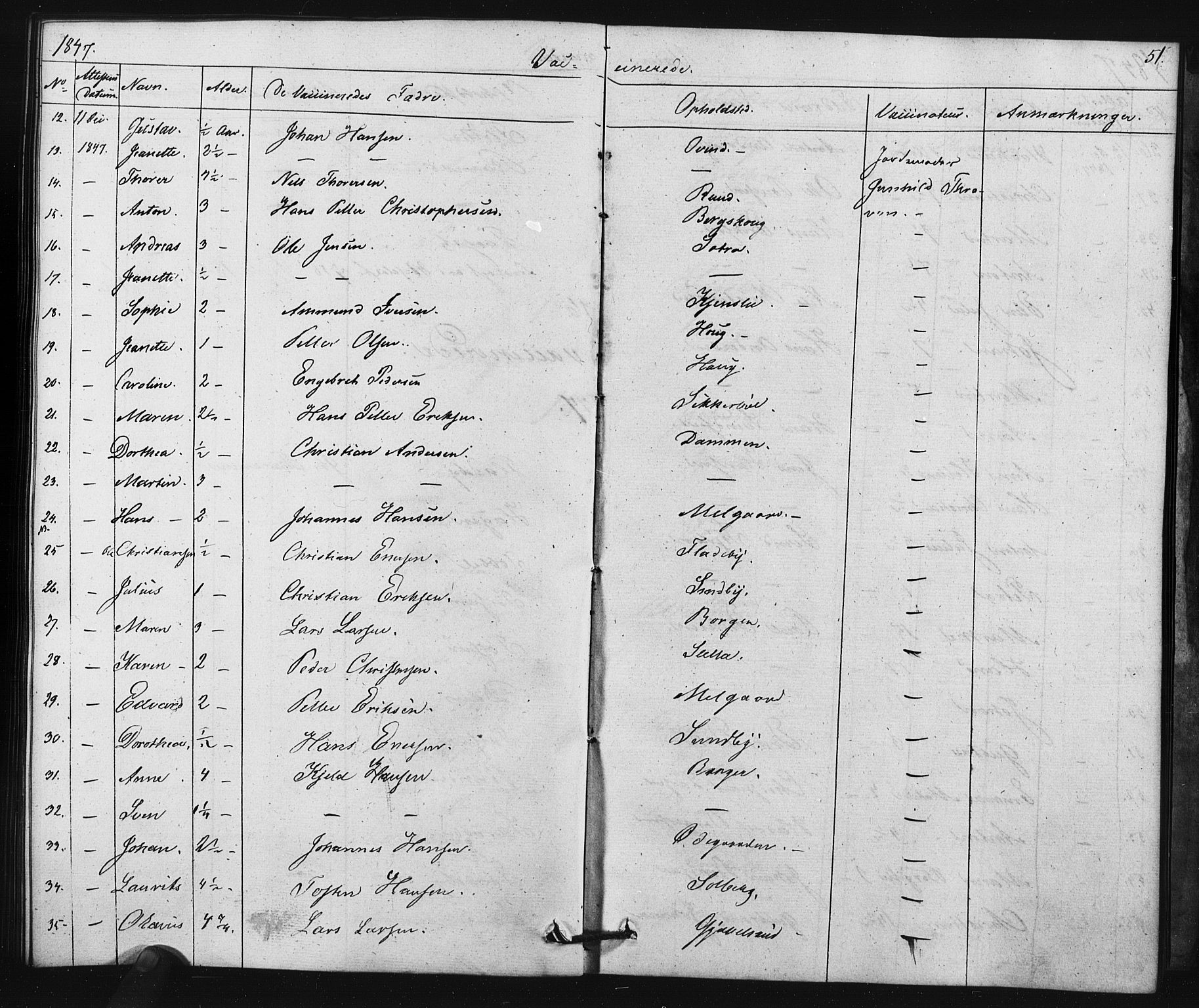Enebakk prestekontor Kirkebøker, SAO/A-10171c/F/Fa/L0015: Parish register (official) no. I 15, 1830-1867, p. 51