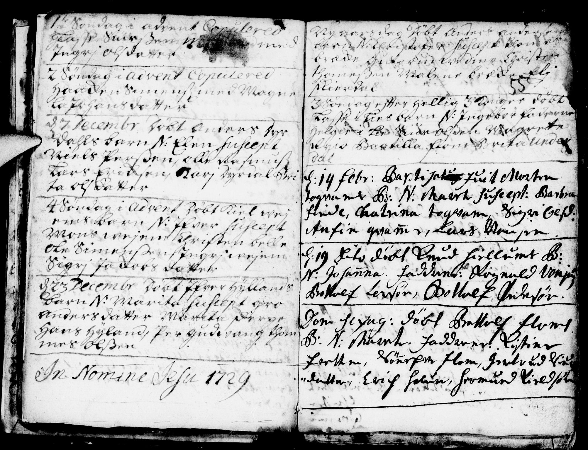 Aurland sokneprestembete, SAB/A-99937/H/Ha/Haa/L0001: Parish register (official) no. A 1, 1716-1734, p. 55