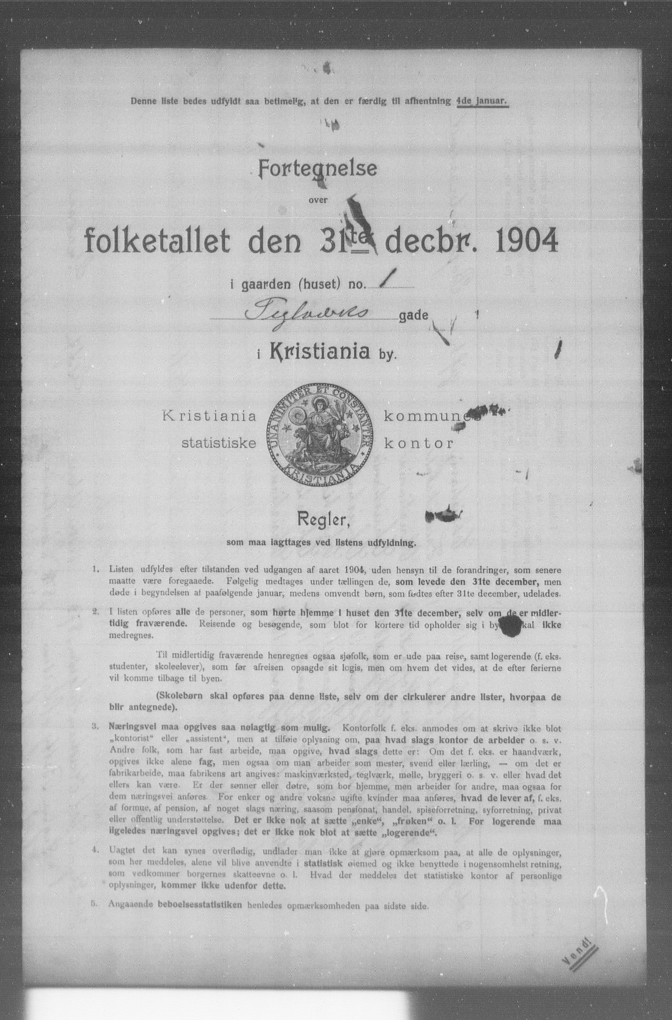 OBA, Municipal Census 1904 for Kristiania, 1904, p. 20410