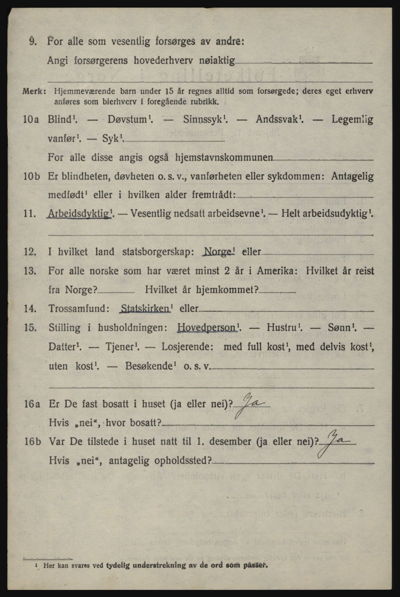 SAO, 1920 census for Berg, 1920, p. 7030