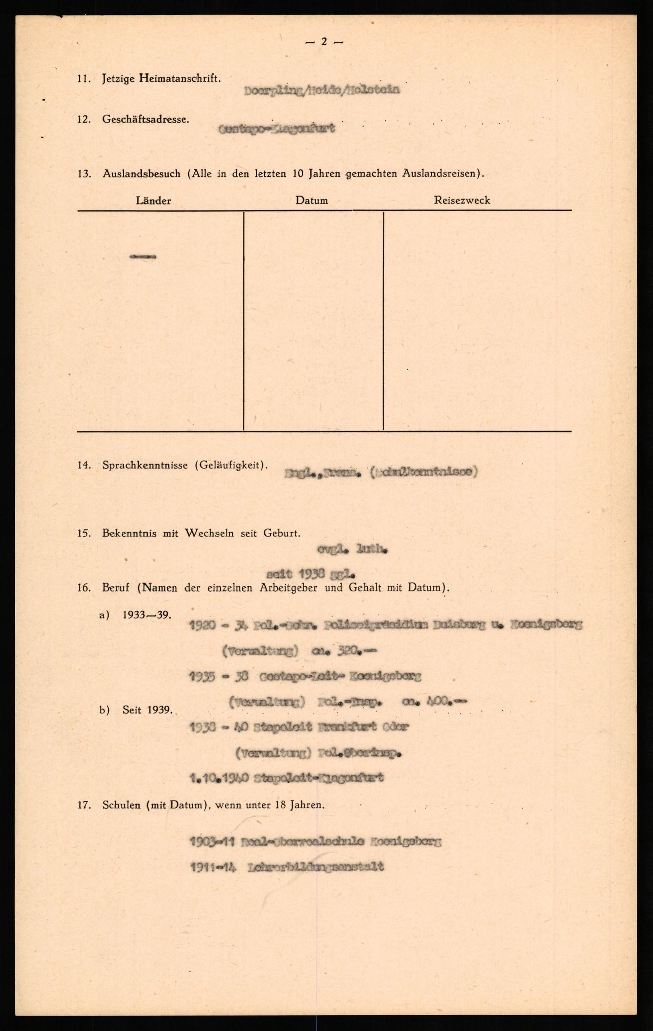 Forsvaret, Forsvarets overkommando II, AV/RA-RAFA-3915/D/Db/L0027: CI Questionaires. Tyske okkupasjonsstyrker i Norge. Tyskere., 1945-1946, p. 442