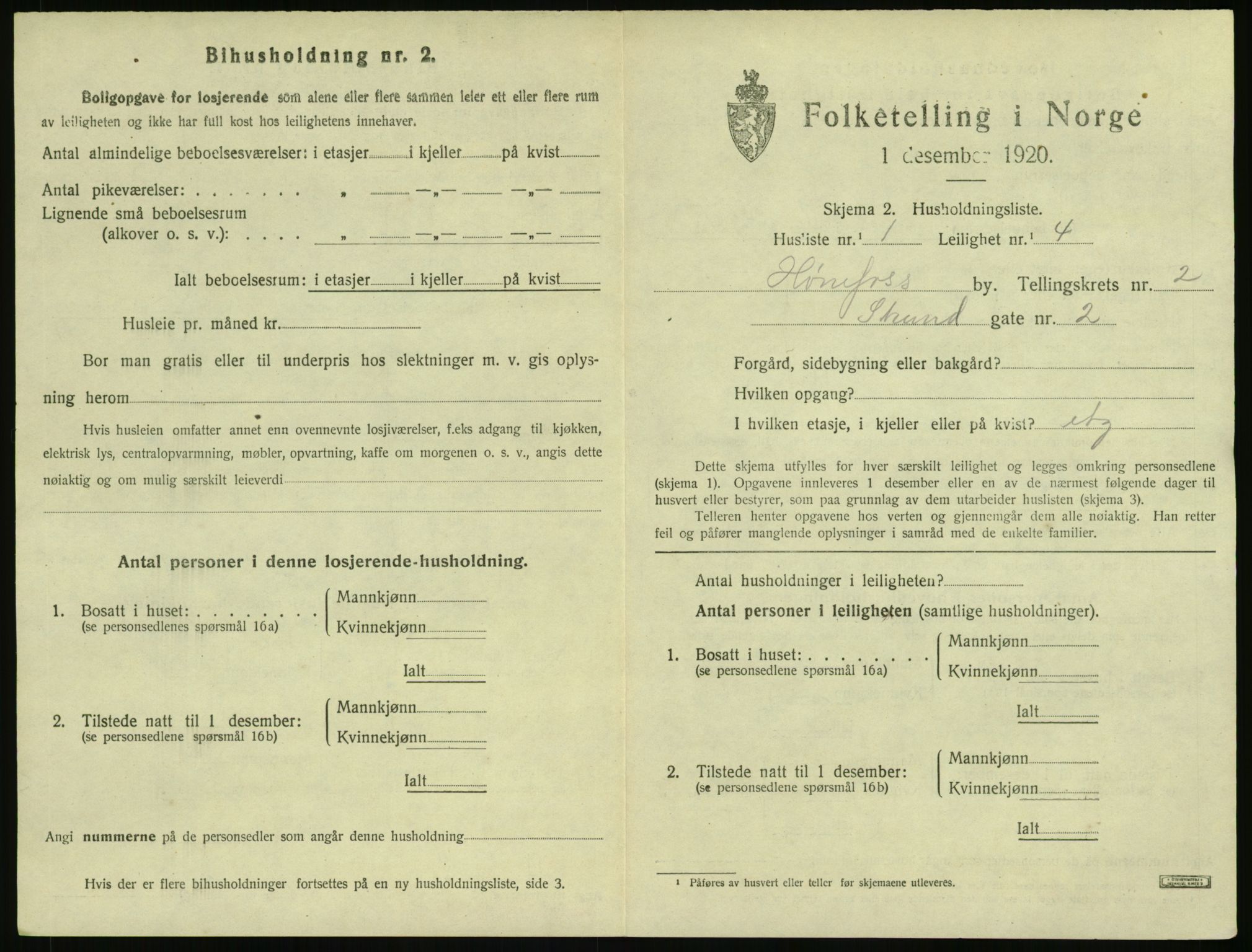 SAKO, 1920 census for Hønefoss, 1920, p. 1158