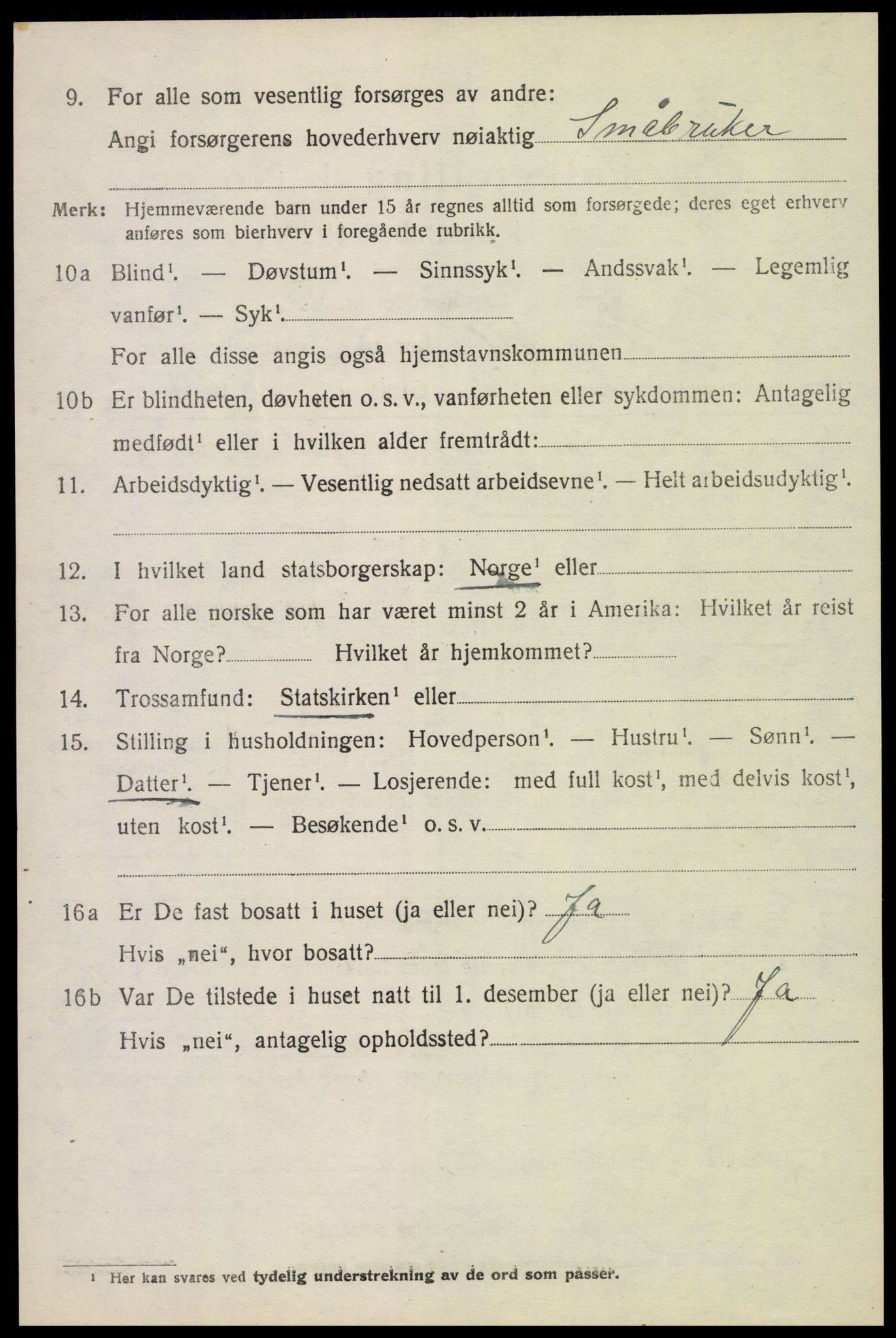 SAH, 1920 census for Romedal, 1920, p. 10340