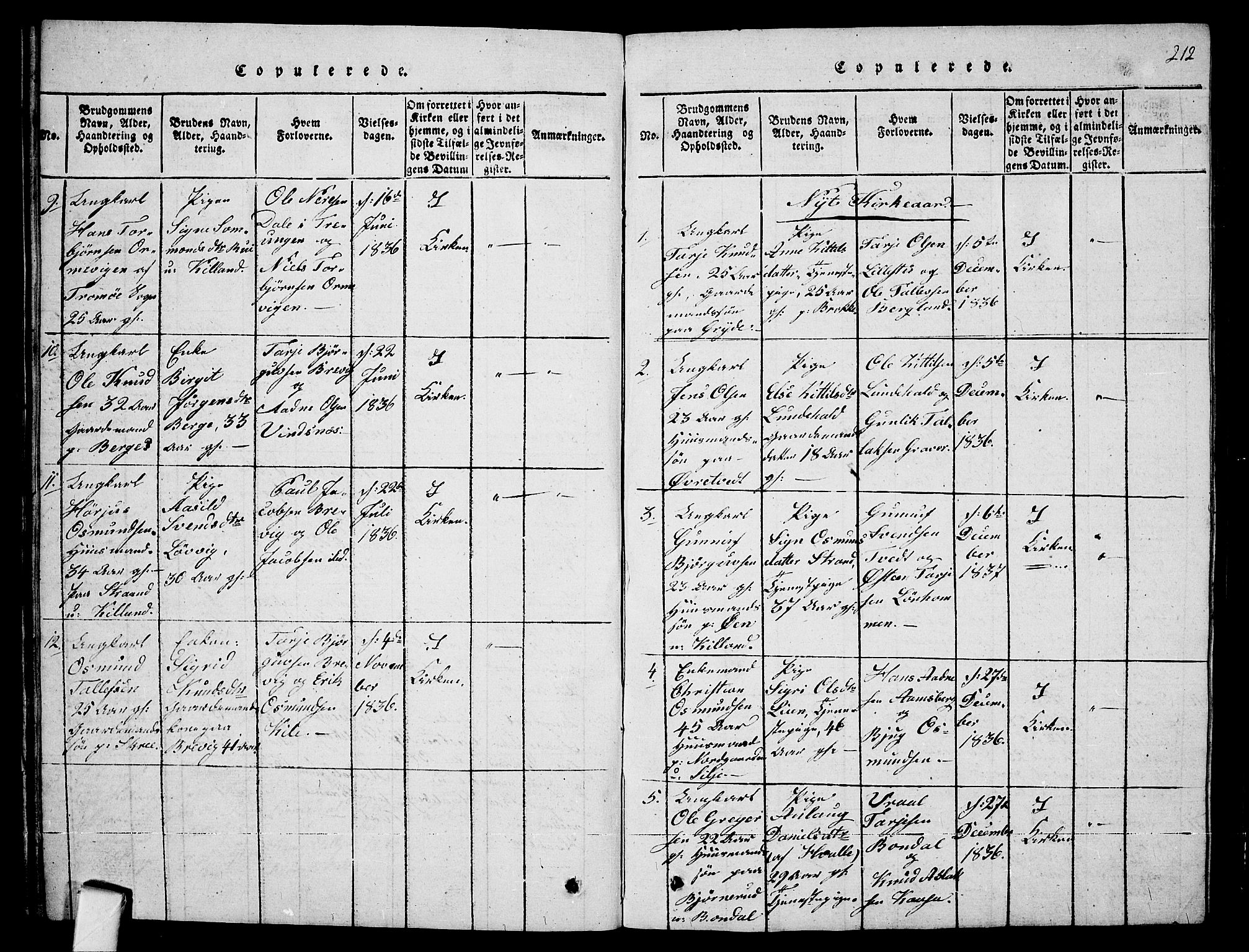 Fyresdal kirkebøker, SAKO/A-263/G/Ga/L0001: Parish register (copy) no. I 1, 1816-1840, p. 212