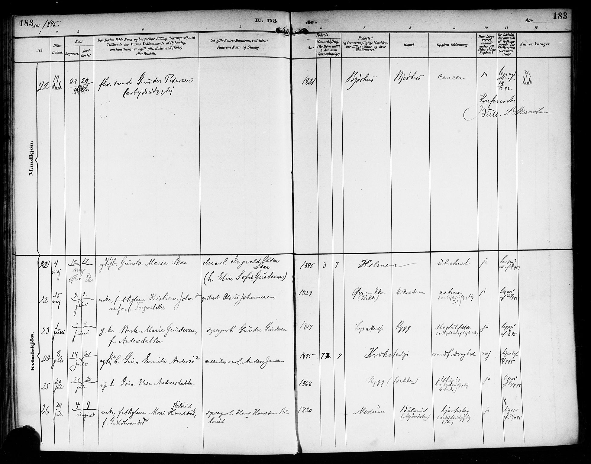 Nedre Eiker kirkebøker, AV/SAKO-A-612/F/Fa/L0004: Parish register (official) no. 4, 1893-1898, p. 183