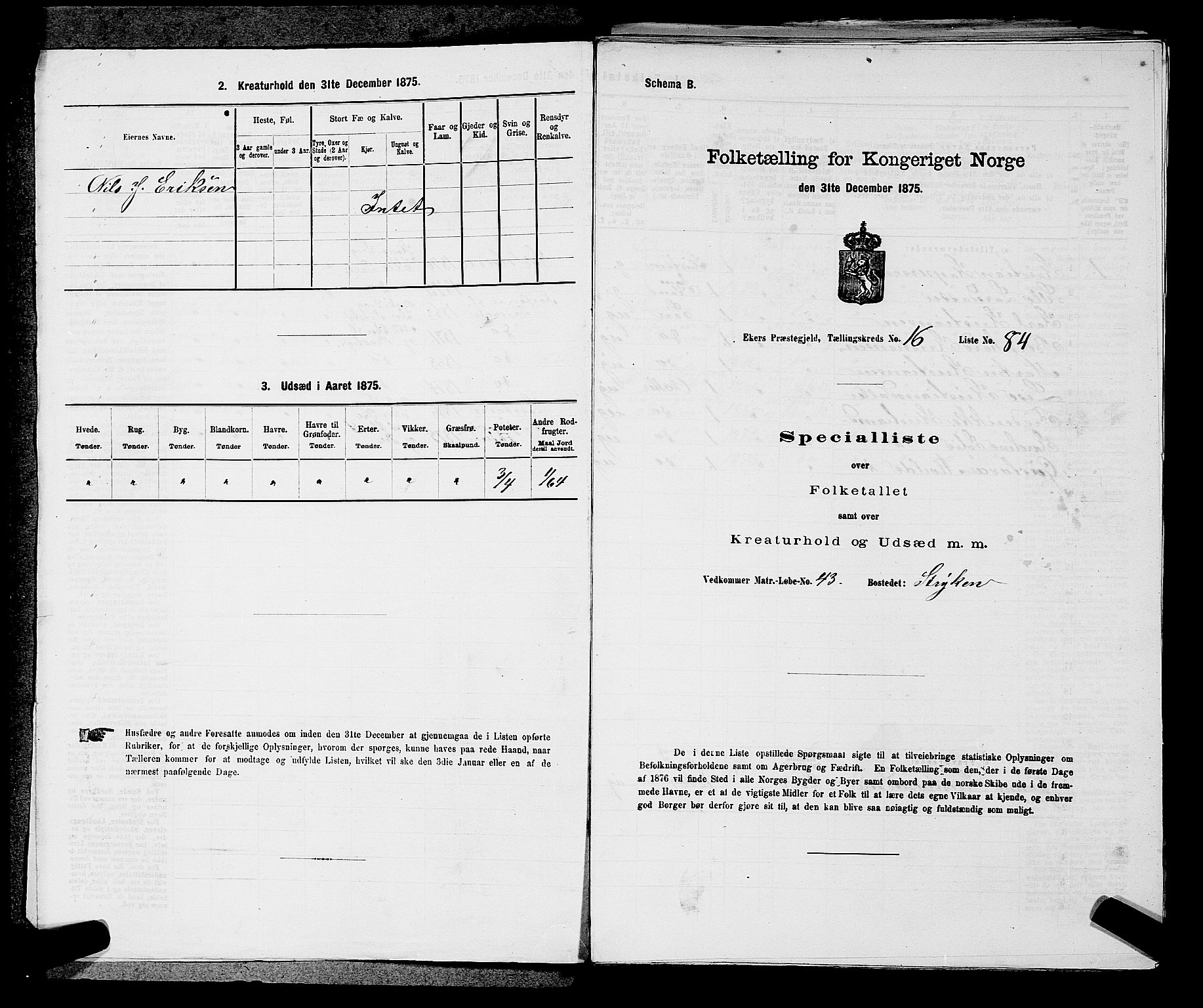 SAKO, 1875 census for 0624P Eiker, 1875, p. 2755