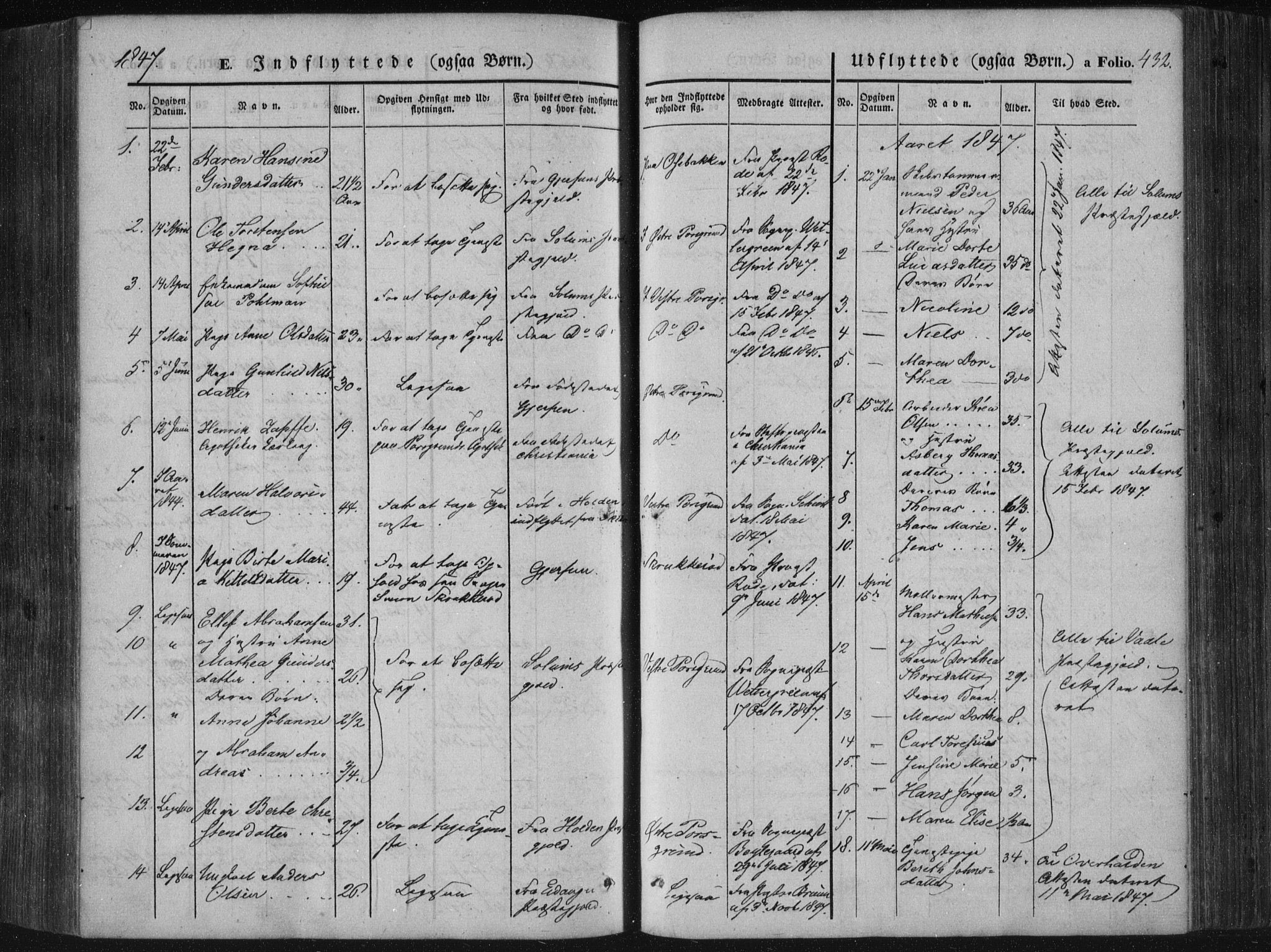 Porsgrunn kirkebøker , SAKO/A-104/F/Fa/L0006: Parish register (official) no. 6, 1841-1857, p. 432