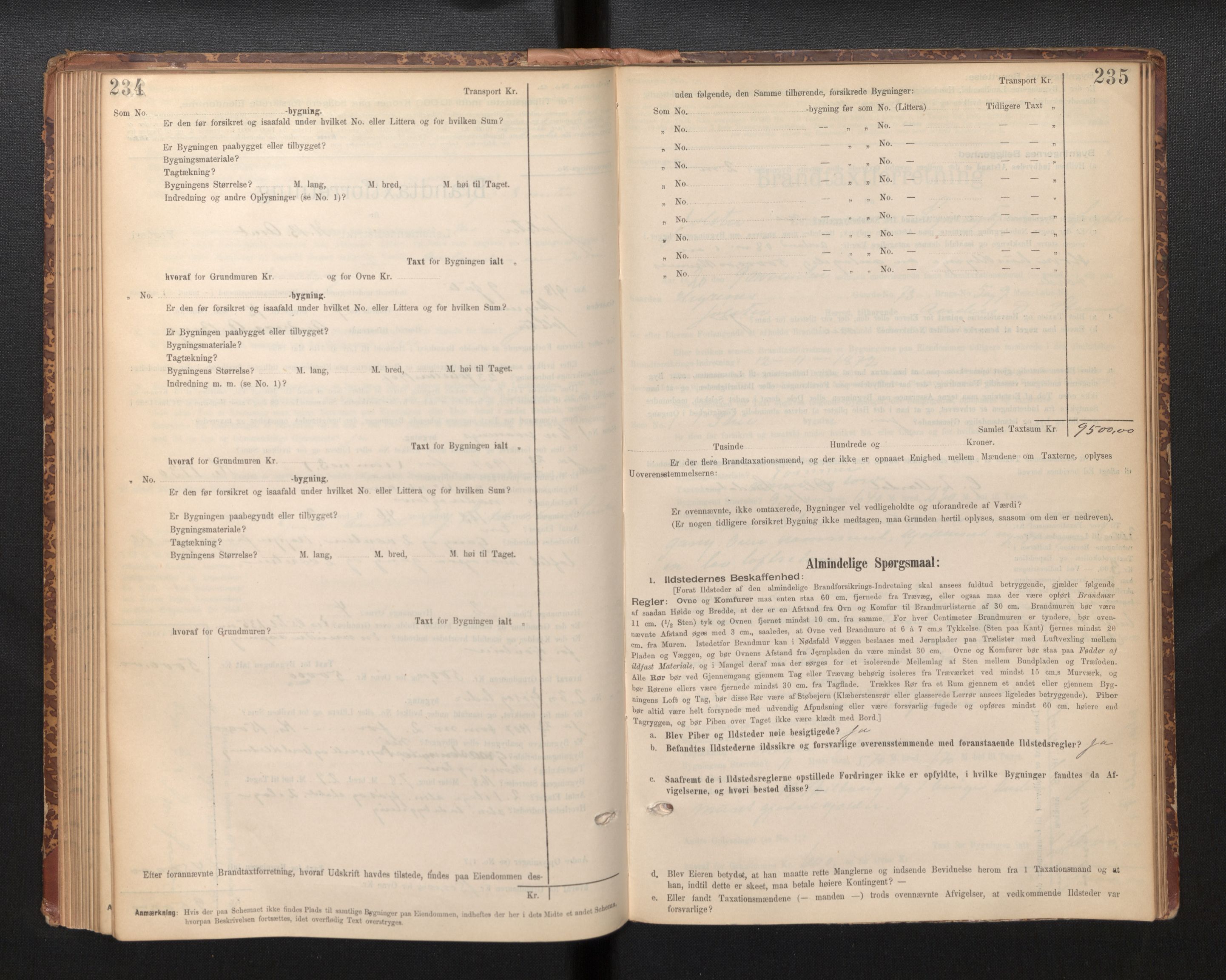 Lensmannen i Jølster, SAB/A-28701/0012/L0004: Branntakstprotokoll, skjematakst, 1895-1923, p. 234-235