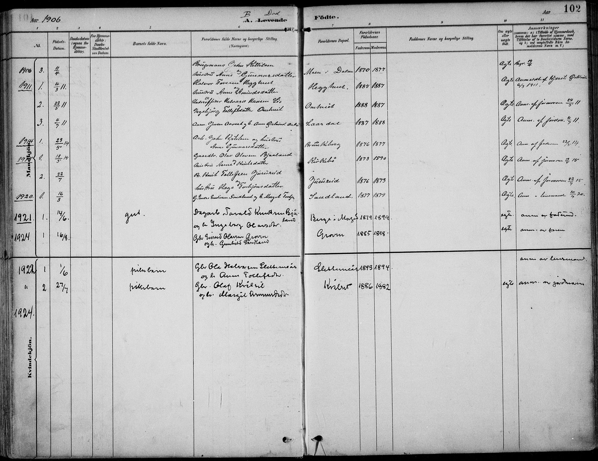 Kviteseid kirkebøker, SAKO/A-276/F/Fb/L0002: Parish register (official) no. II 2, 1882-1916, p. 102