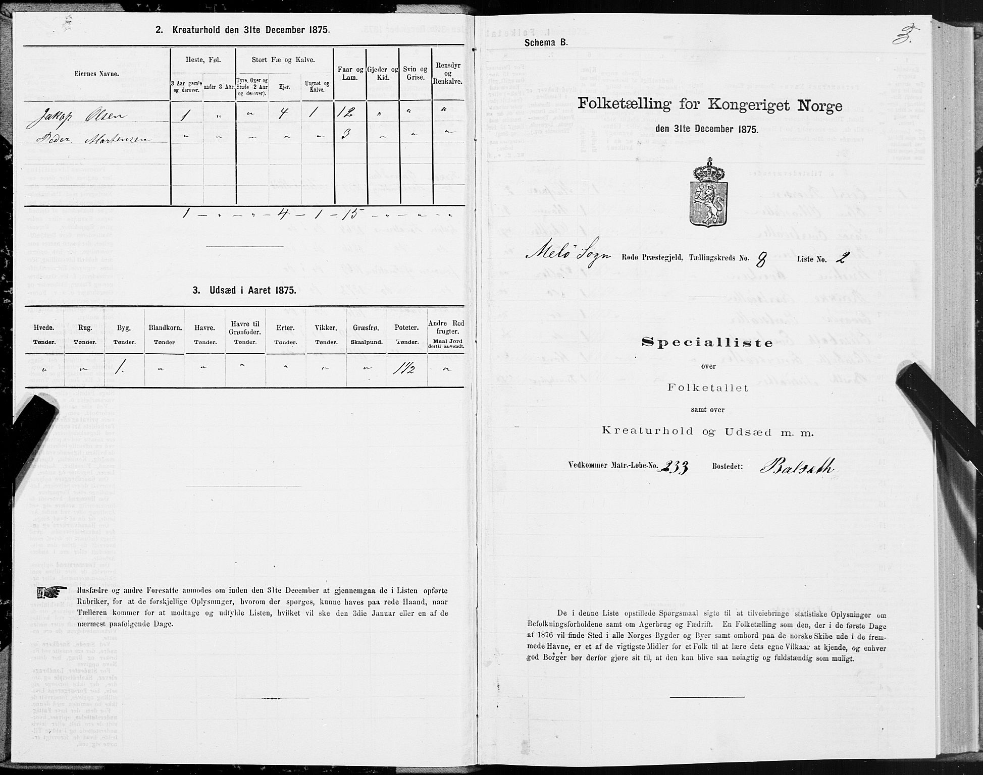 SAT, 1875 census for 1836P Rødøy, 1875, p. 4003