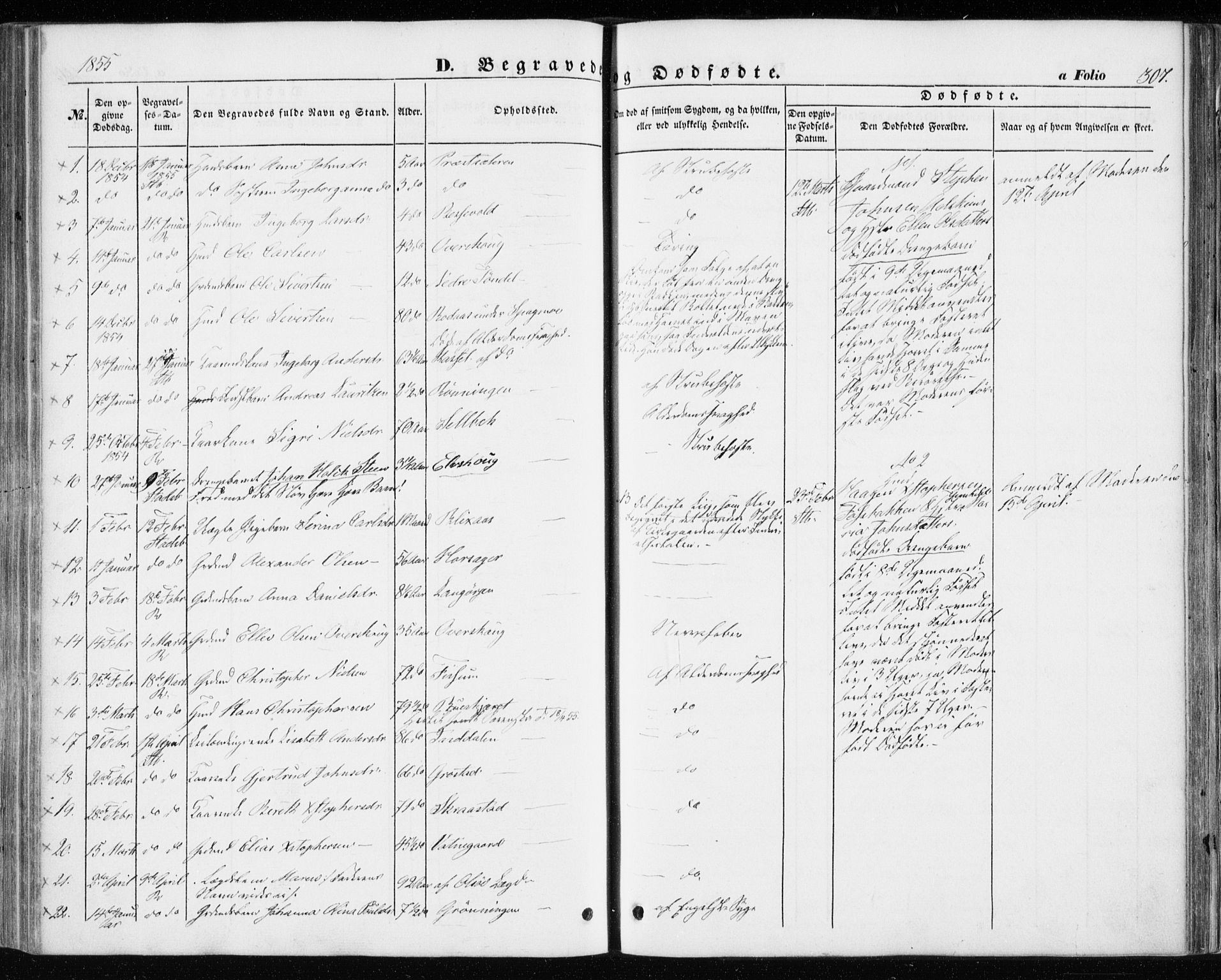 Ministerialprotokoller, klokkerbøker og fødselsregistre - Sør-Trøndelag, SAT/A-1456/646/L0611: Parish register (official) no. 646A09, 1848-1857, p. 307